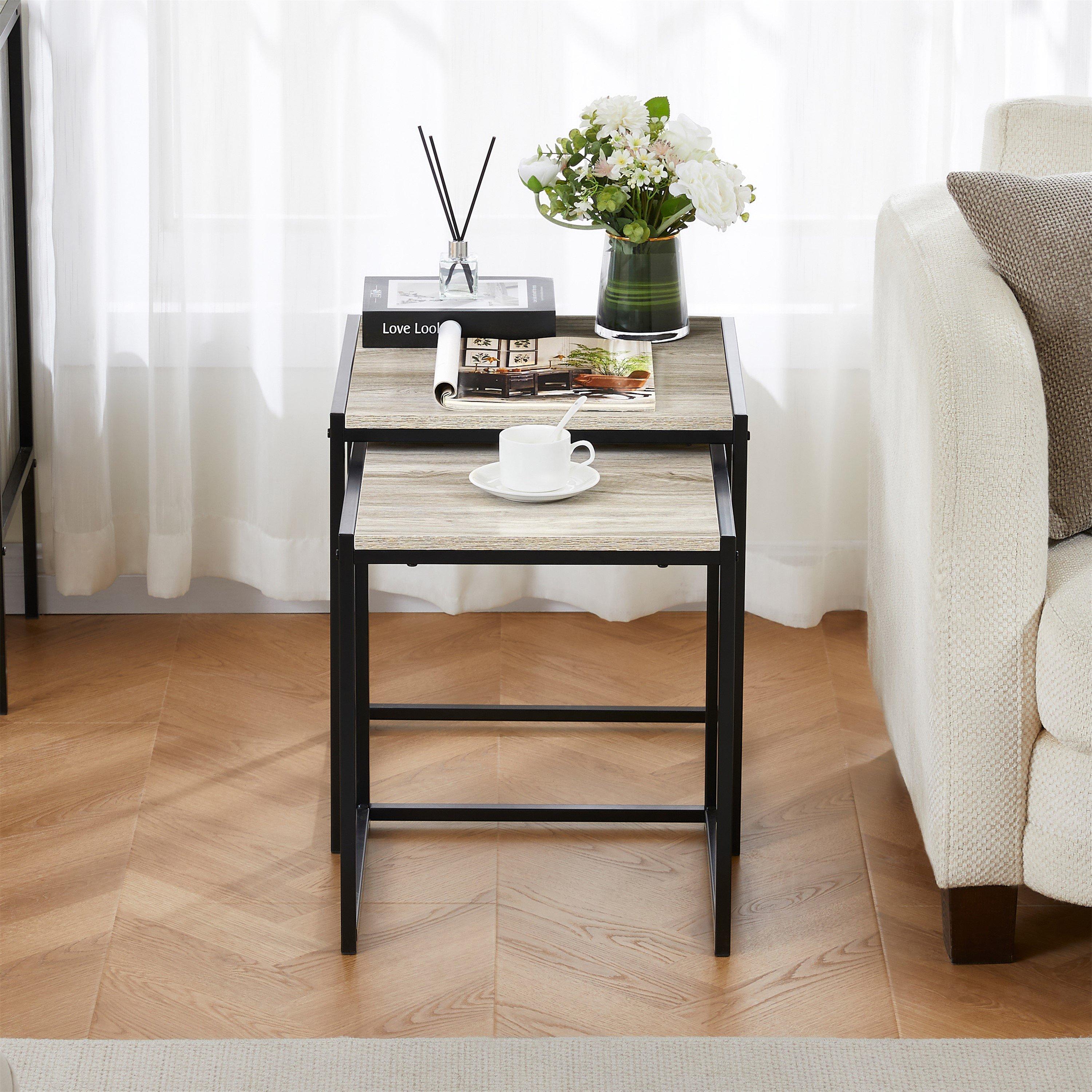 Grey - Lassic - Vida Designs Brooklyn Nest of 2 Tables - 3