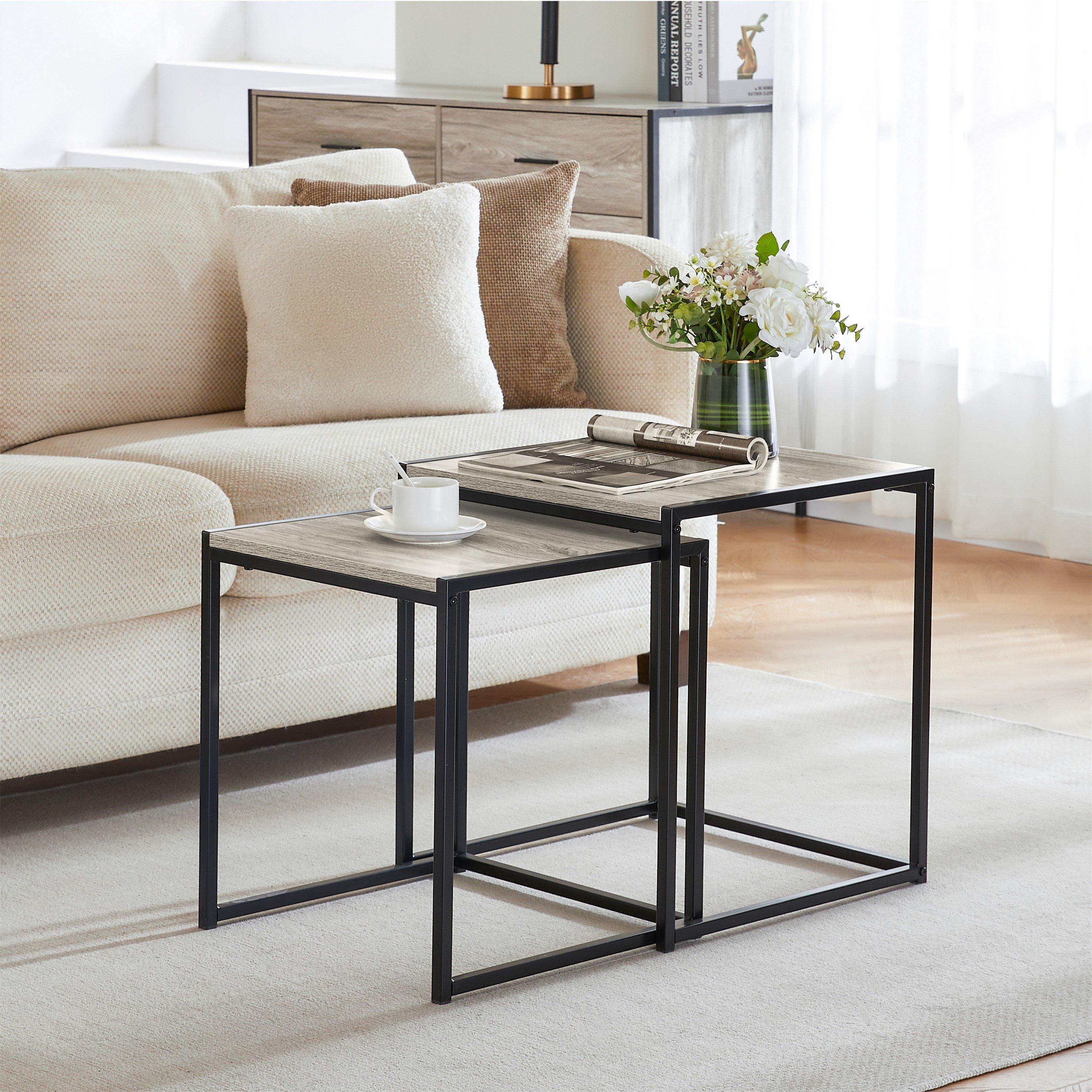 Grey - Lassic - Vida Designs Brooklyn Nest of 2 Tables - 4