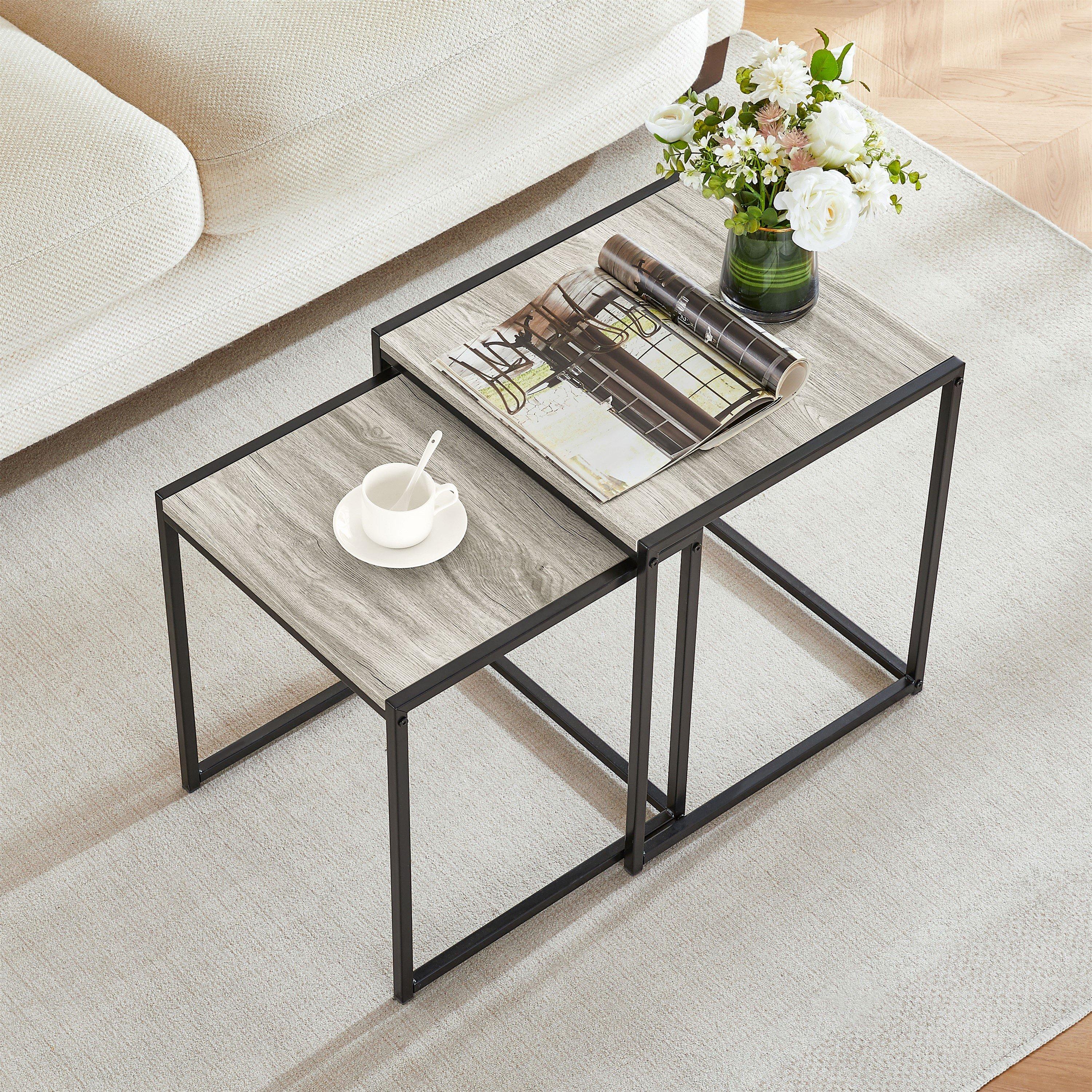 Grey - Lassic - Vida Designs Brooklyn Nest of 2 Tables - 5