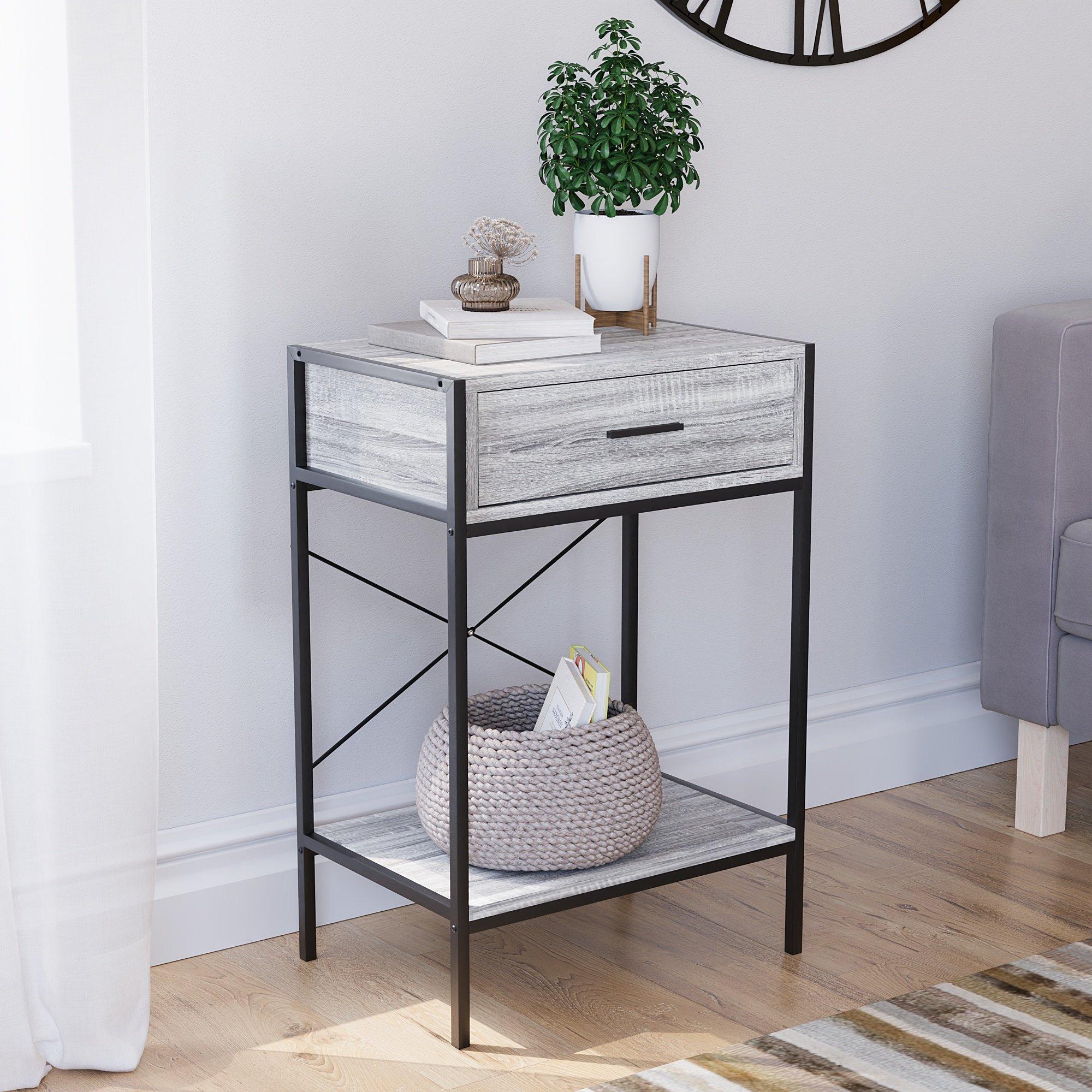 Grey - Lassic - Vida Designs Brooklyn 1 Drawer Console Table - 1