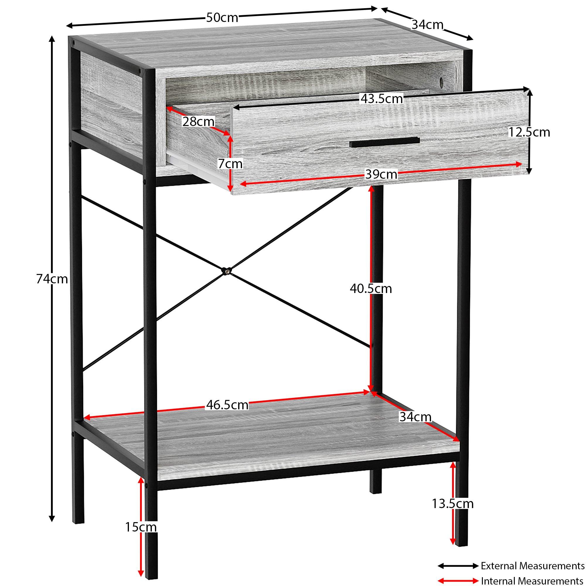 Grey - Lassic - Vida Designs Brooklyn 1 Drawer Console Table - 2