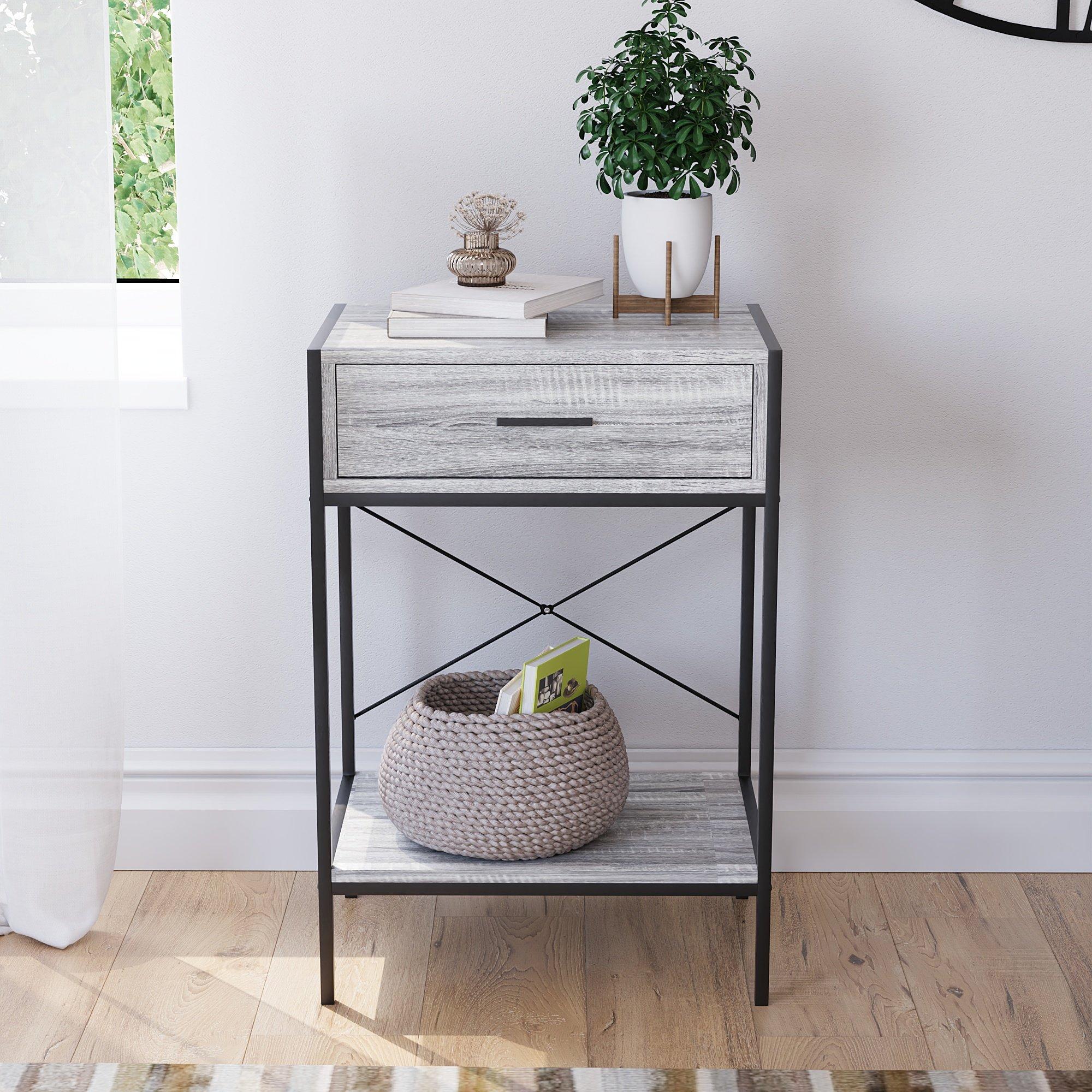 Grey - Lassic - Vida Designs Brooklyn 1 Drawer Console Table - 3