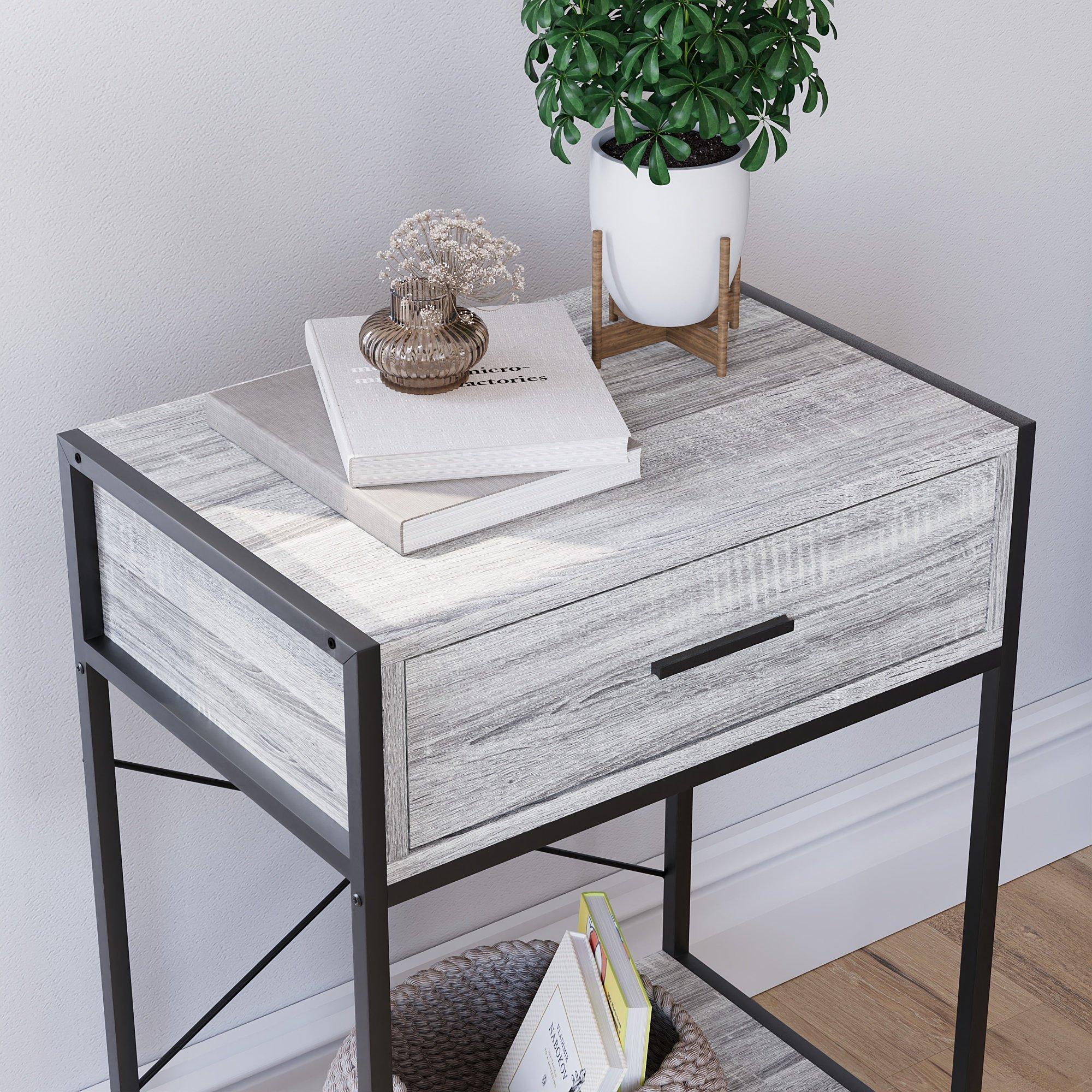 Grey - Lassic - Vida Designs Brooklyn 1 Drawer Console Table - 4