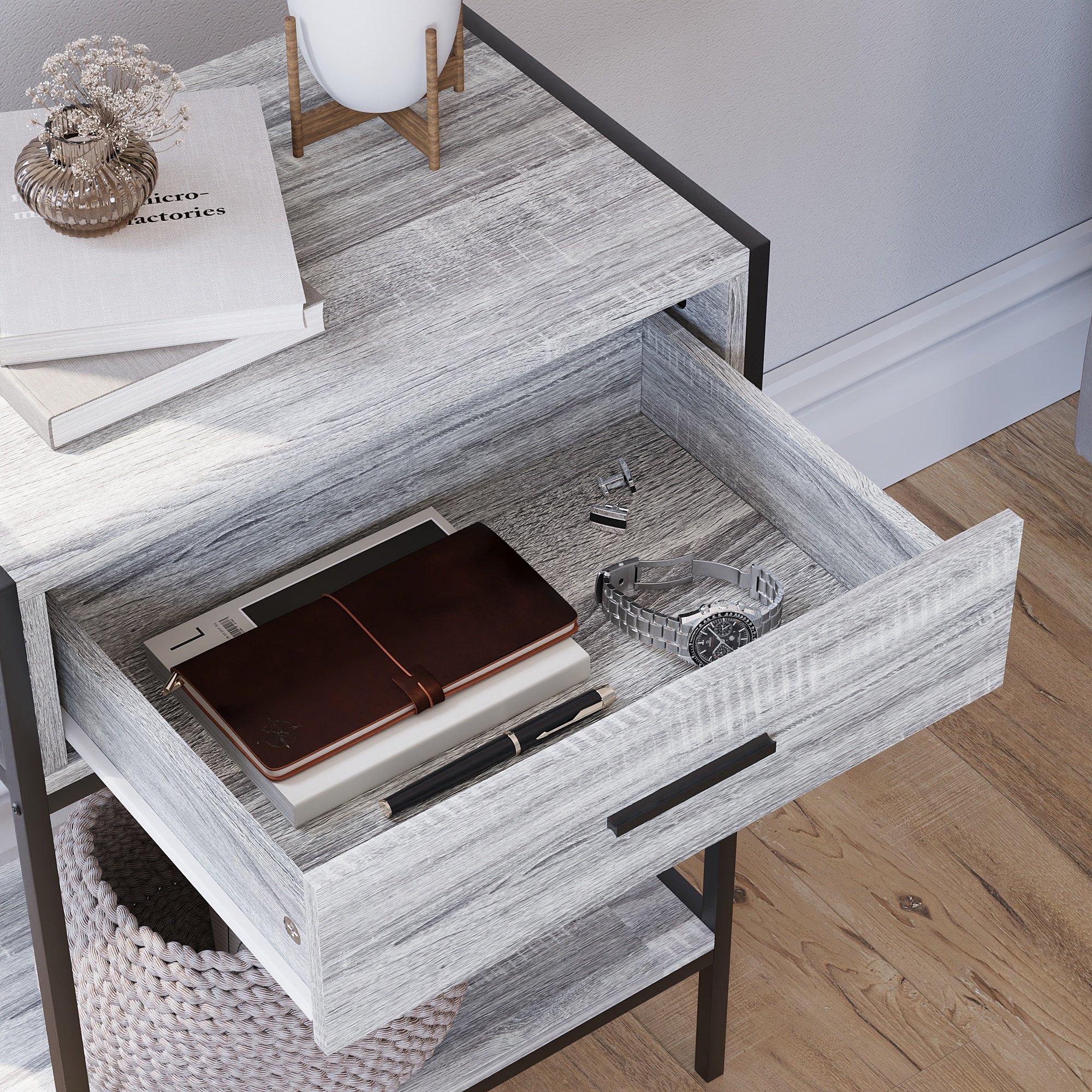 Grey - Lassic - Vida Designs Brooklyn 1 Drawer Console Table - 5