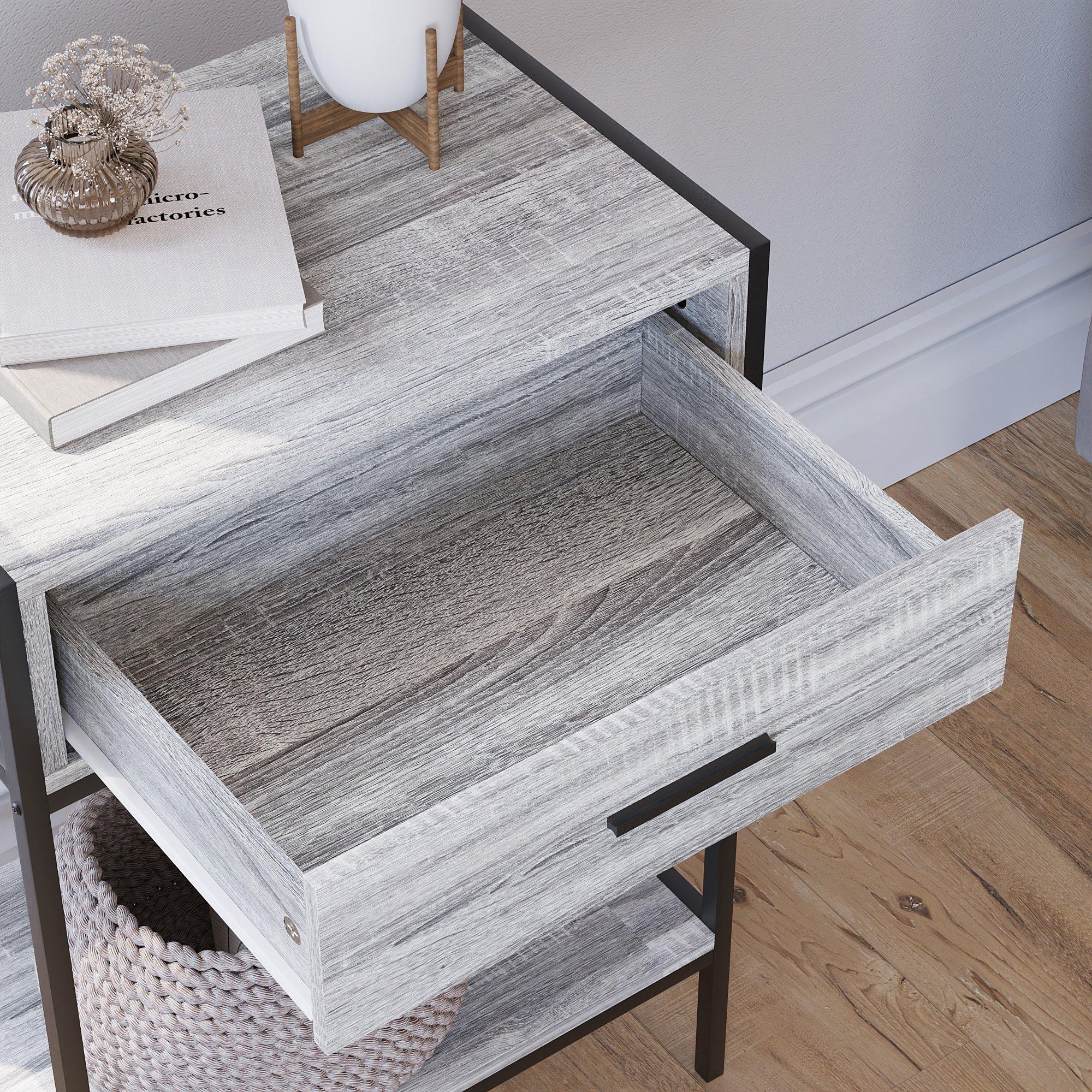 Grey - Lassic - Vida Designs Brooklyn 1 Drawer Console Table - 6