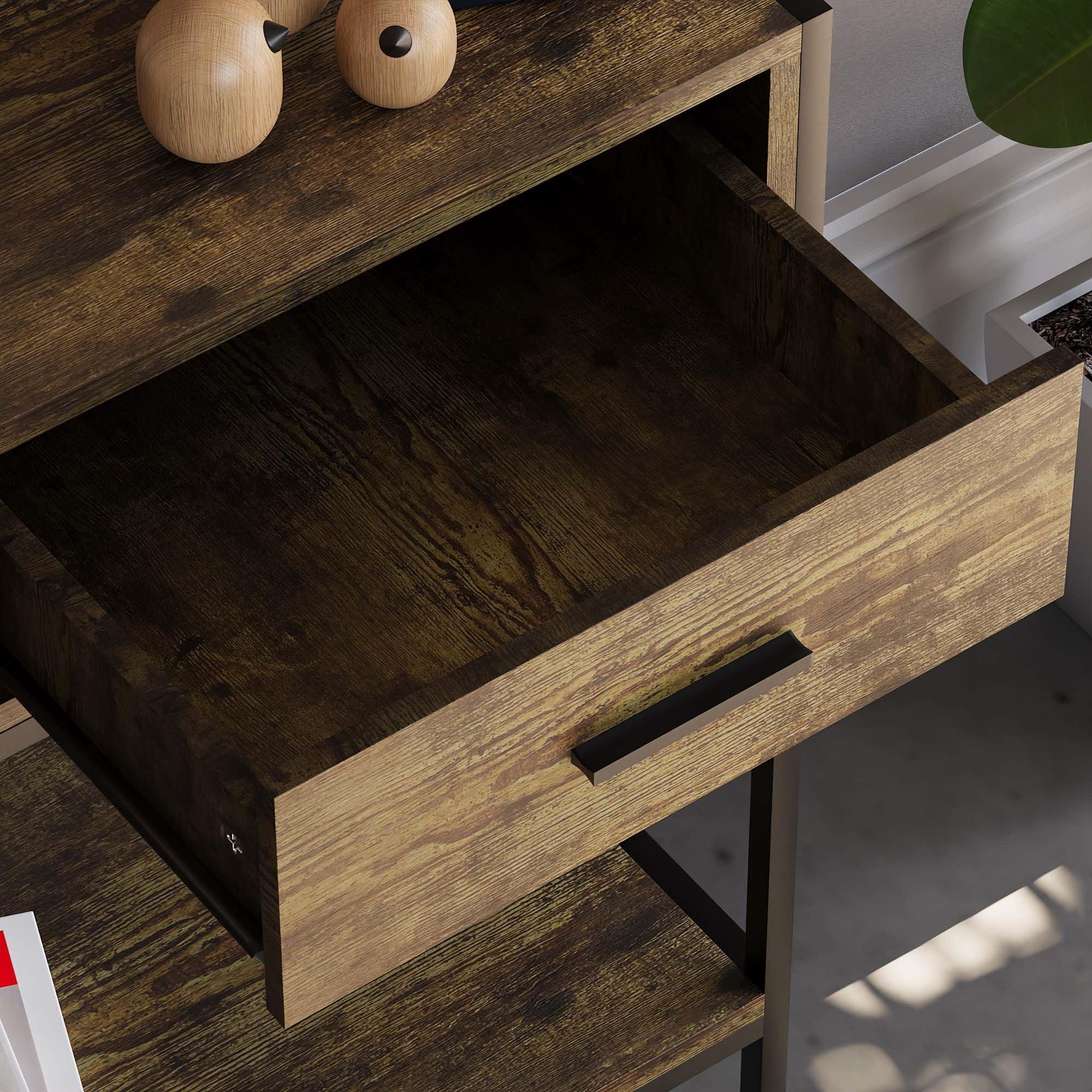 Dark Wood - Lassic - Vida Designs Brooklyn 2 Drawer Console Table - 6