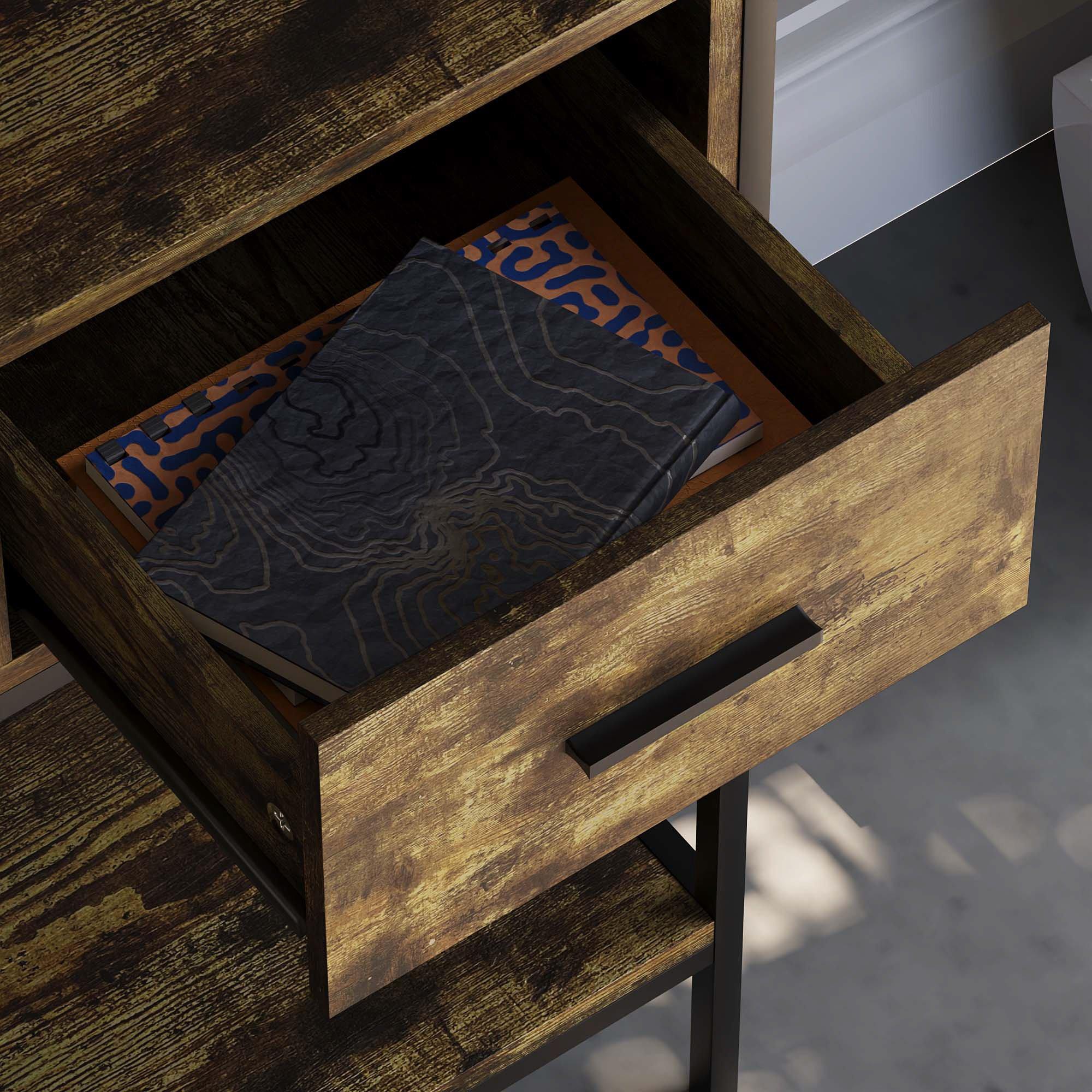 Dark Wood - Lassic - Vida Designs Brooklyn 3 Drawer Console Table - 5