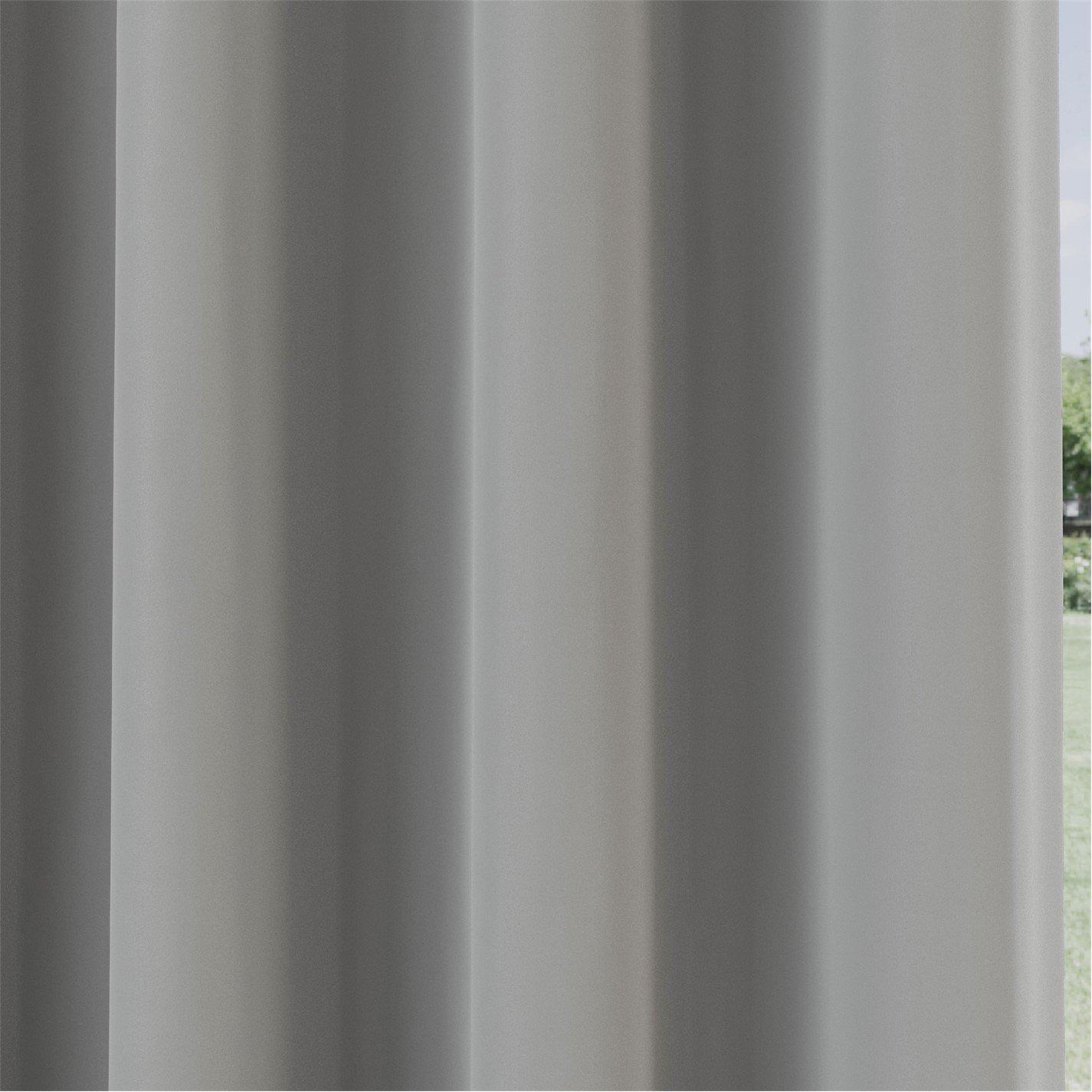 Grey - Enhanced Living - Plain Supersoft Thermal Blockout Eyelet Curtains - 3