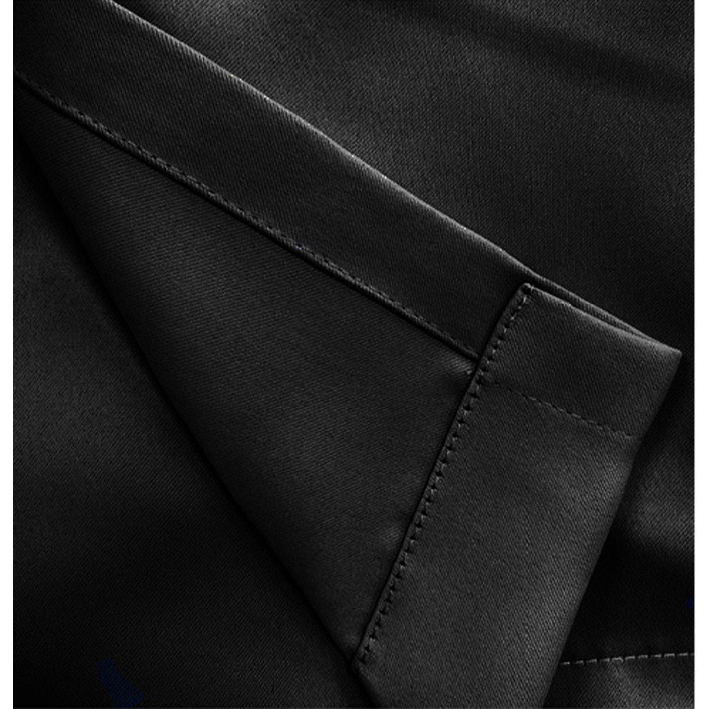 Black - Enhanced Living - Plain Supersoft Thermal Blockout Eyelet Curtains - 4