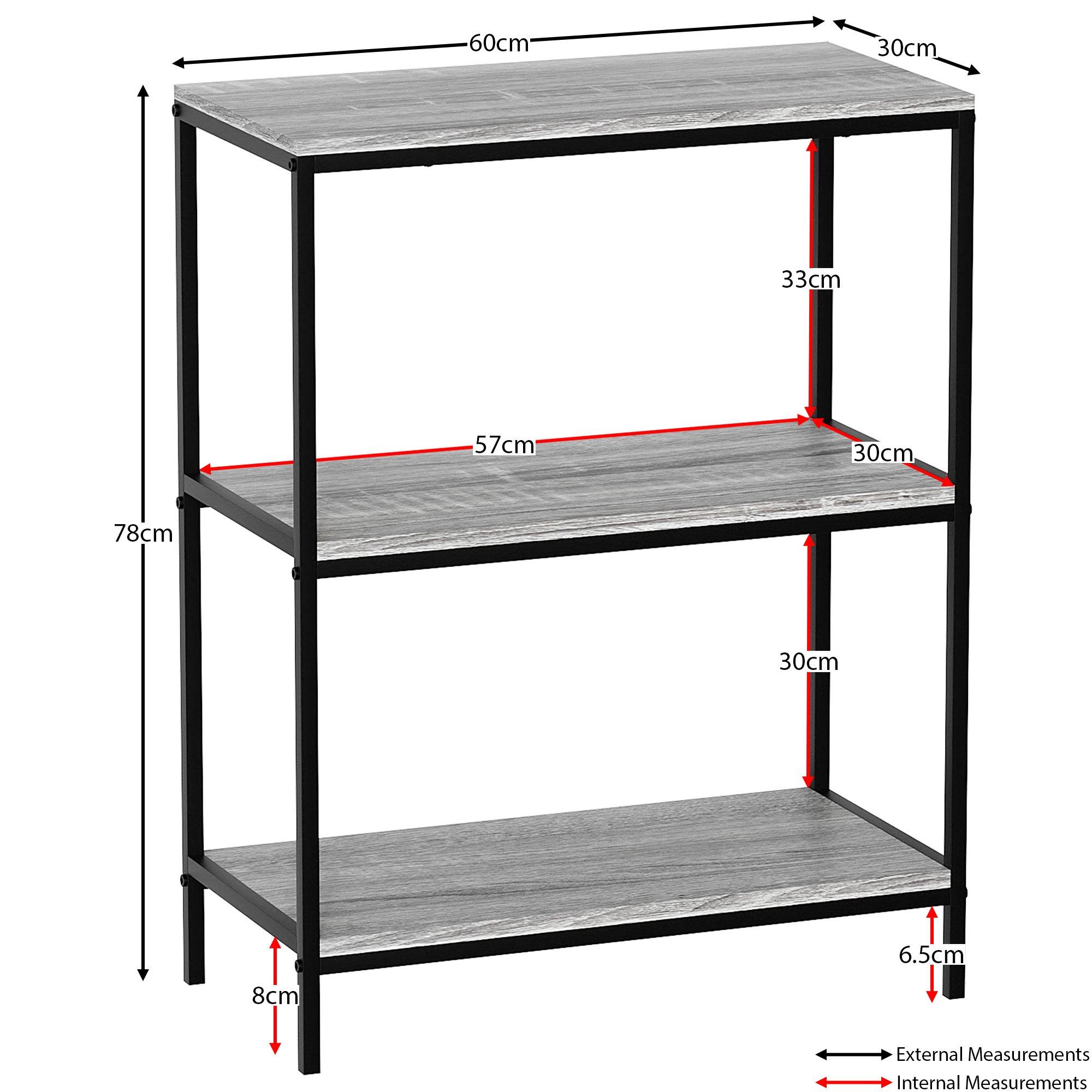 Grey - Lassic - Vida Designs Brooklyn 3 Tier Bookcase - 2