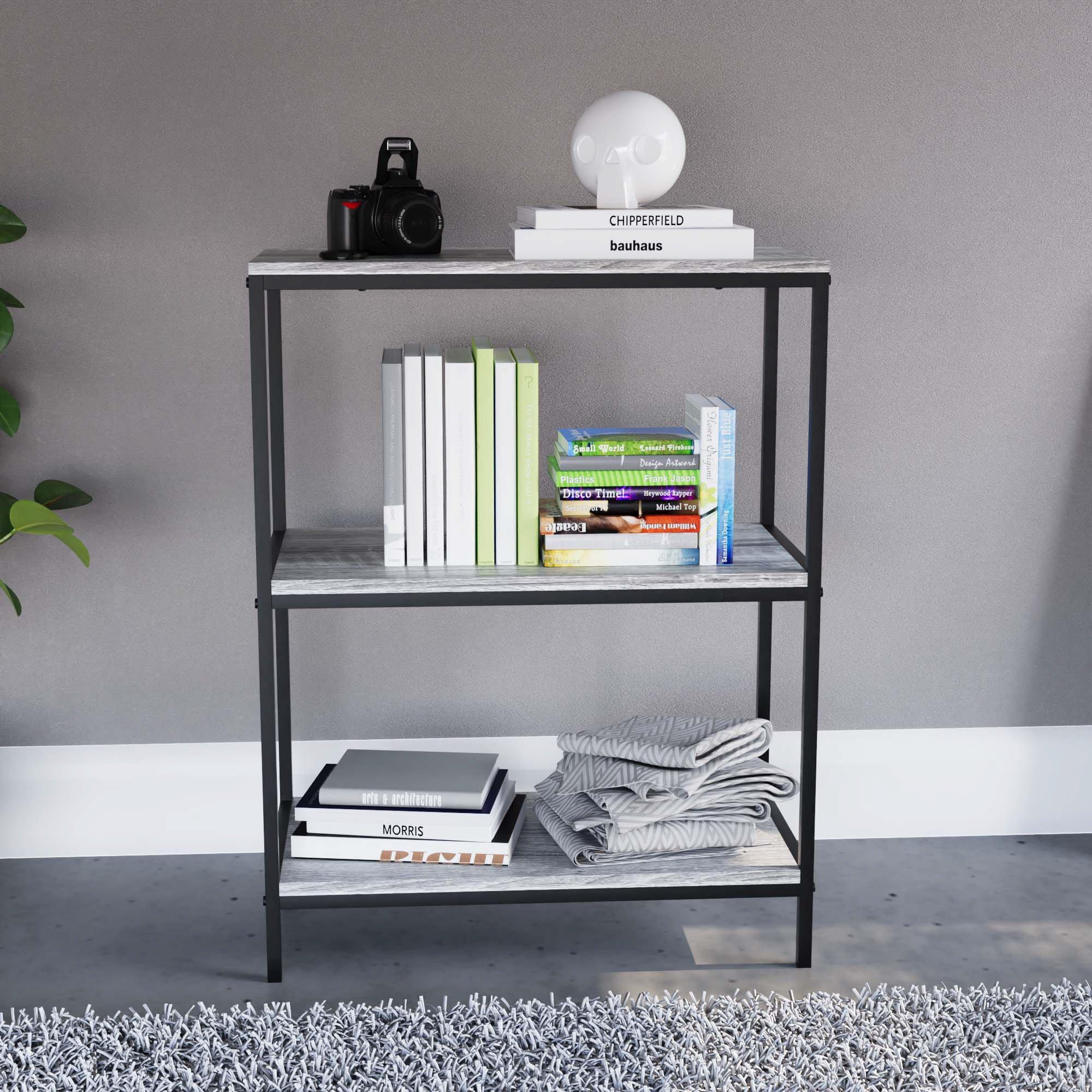 Grey - Lassic - Vida Designs Brooklyn 3 Tier Bookcase - 3