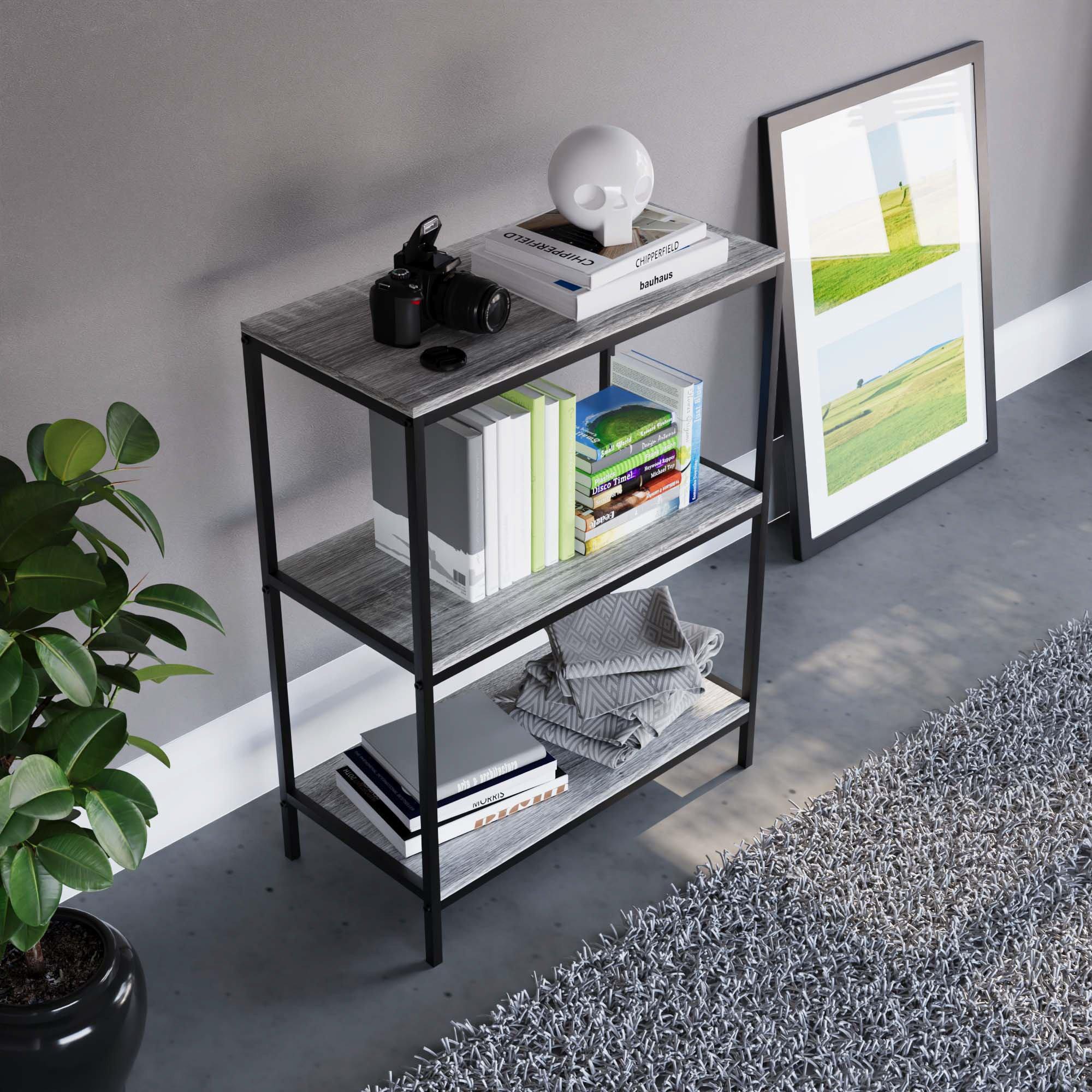 Grey - Lassic - Vida Designs Brooklyn 3 Tier Bookcase - 5