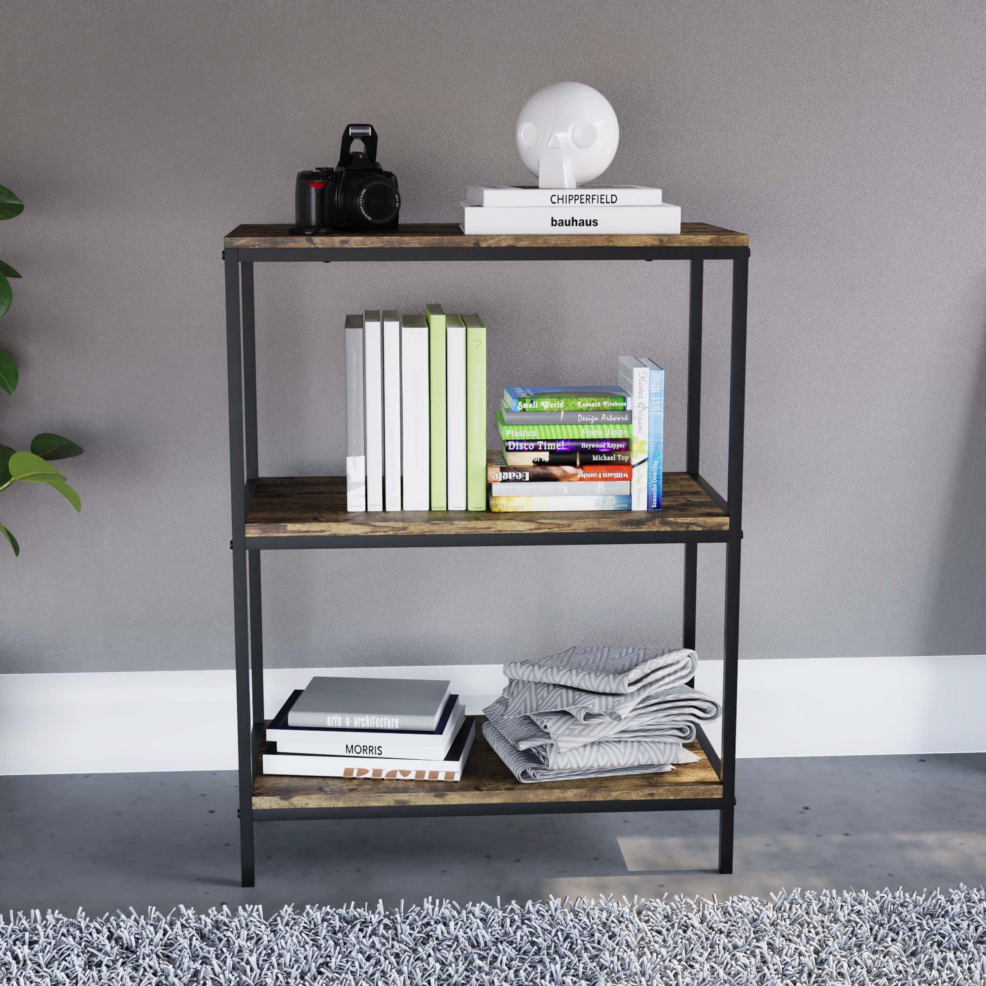 Dark Wood - Lassic - Vida Designs Brooklyn 3 Tier Bookcase - 3