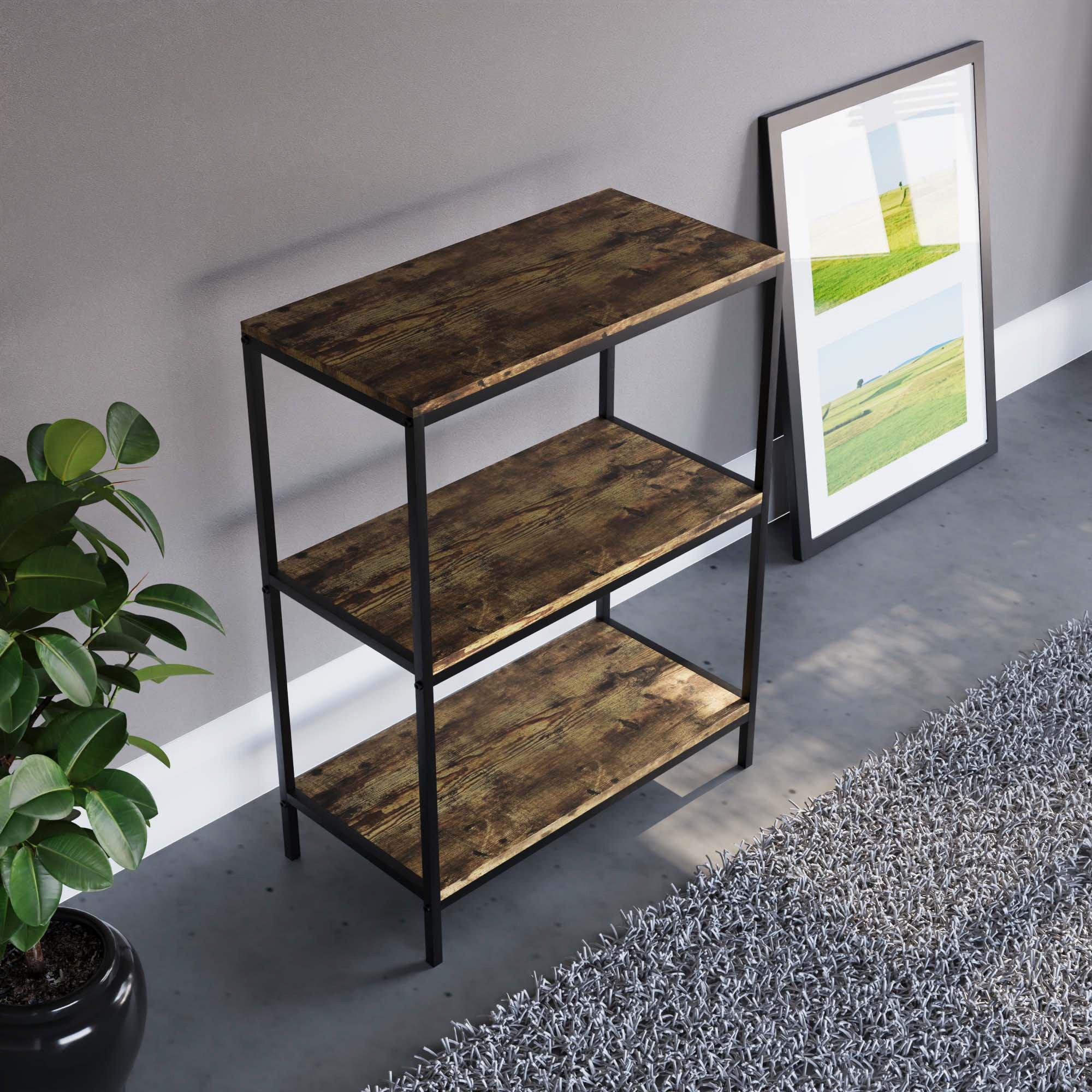 Dark Wood - Lassic - Vida Designs Brooklyn 3 Tier Bookcase - 6