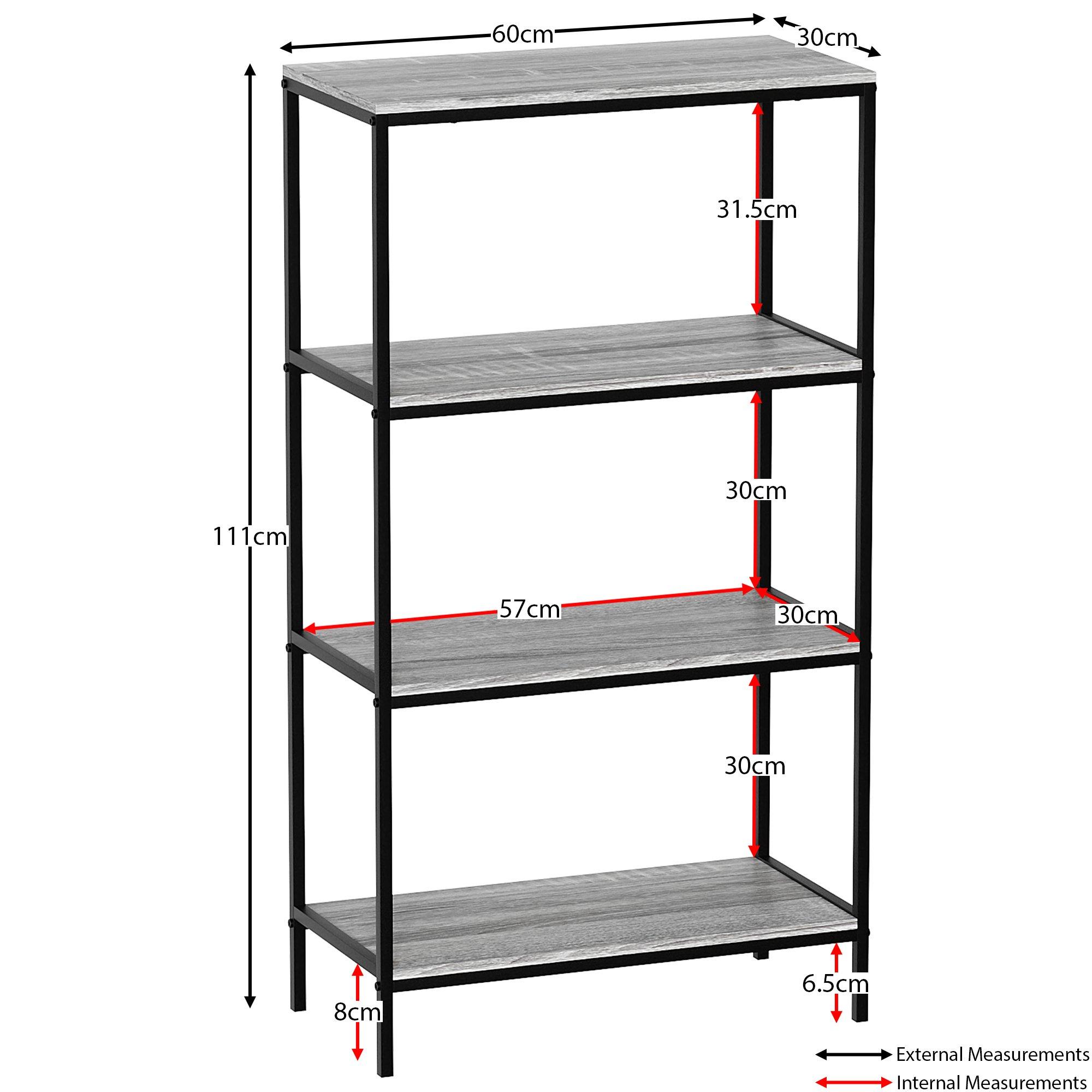 Grey - Lassic - Vida Designs Brooklyn 4 Tier Bookcase - 2