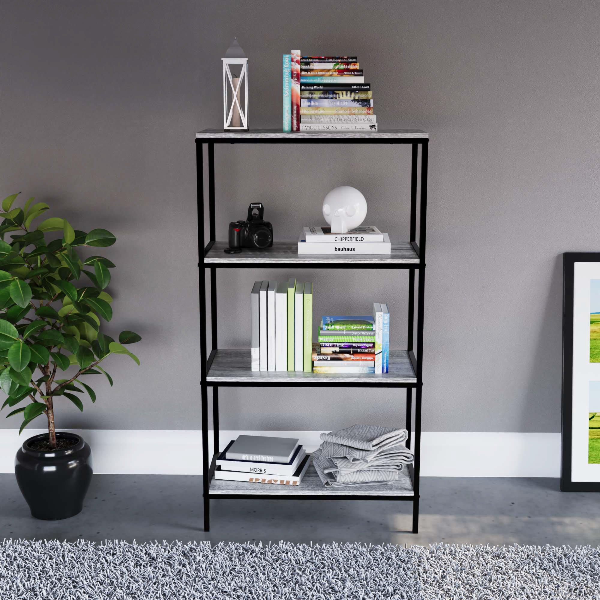 Grey - Lassic - Vida Designs Brooklyn 4 Tier Bookcase - 3