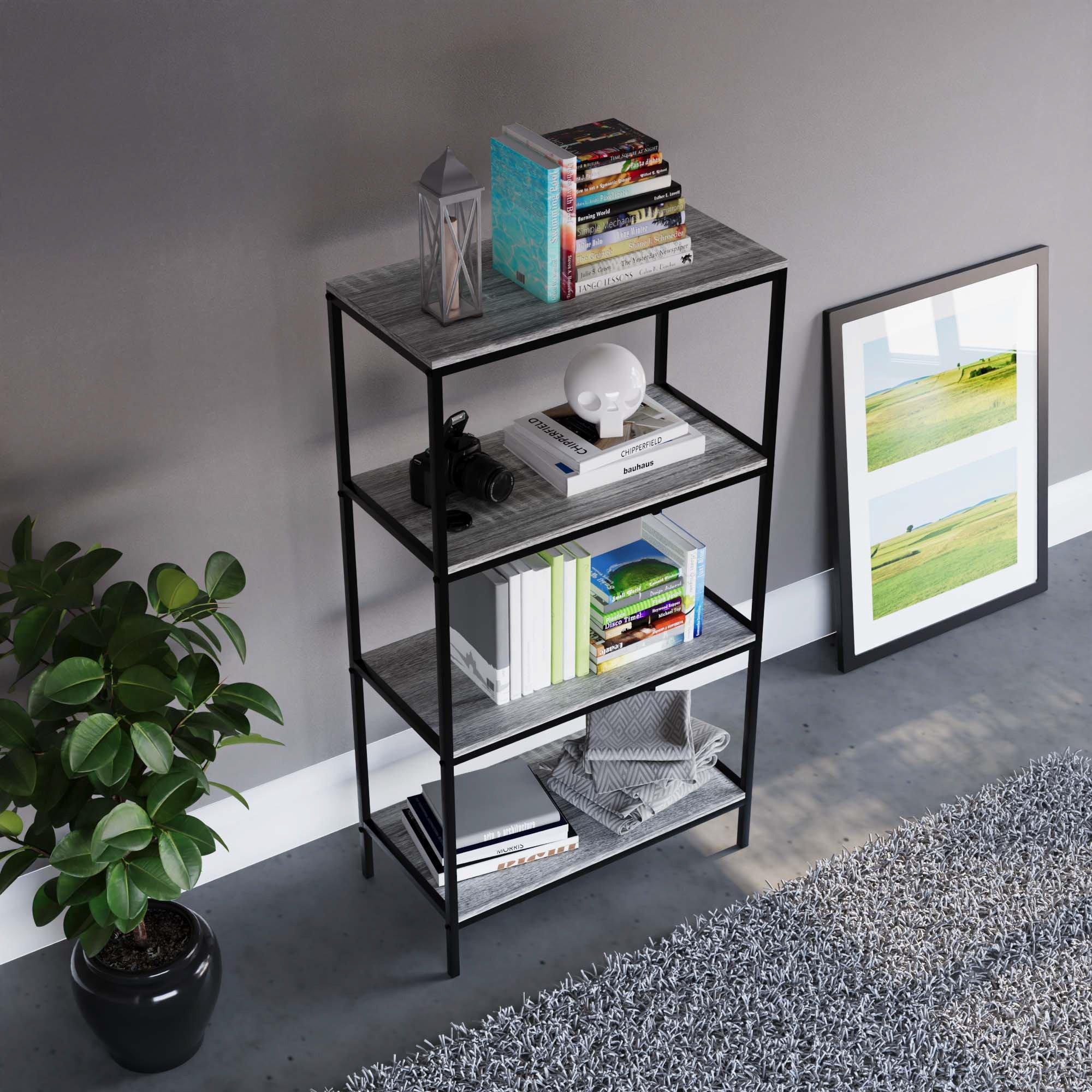 Grey - Lassic - Vida Designs Brooklyn 4 Tier Bookcase - 5