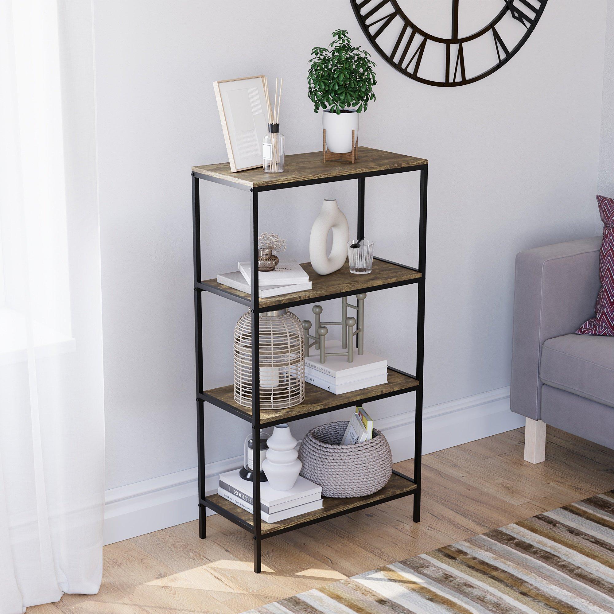 Lassic  Vida Designs Brooklyn 4 Tier Bookcase - Dark Wood - 4 Tier