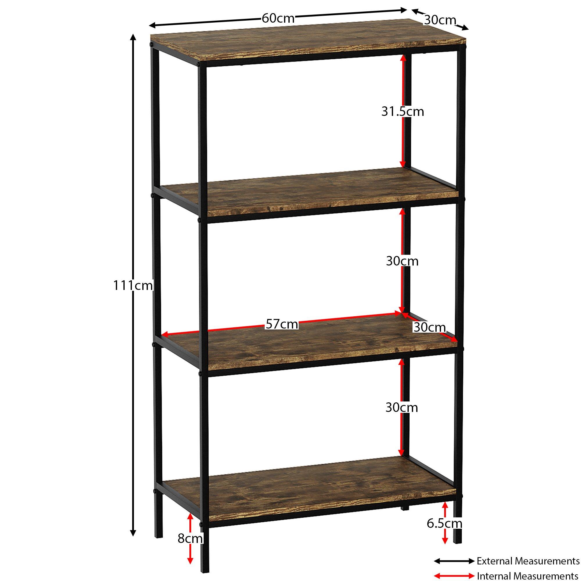 Dark Wood - Lassic - Vida Designs Brooklyn 4 Tier Bookcase - 2