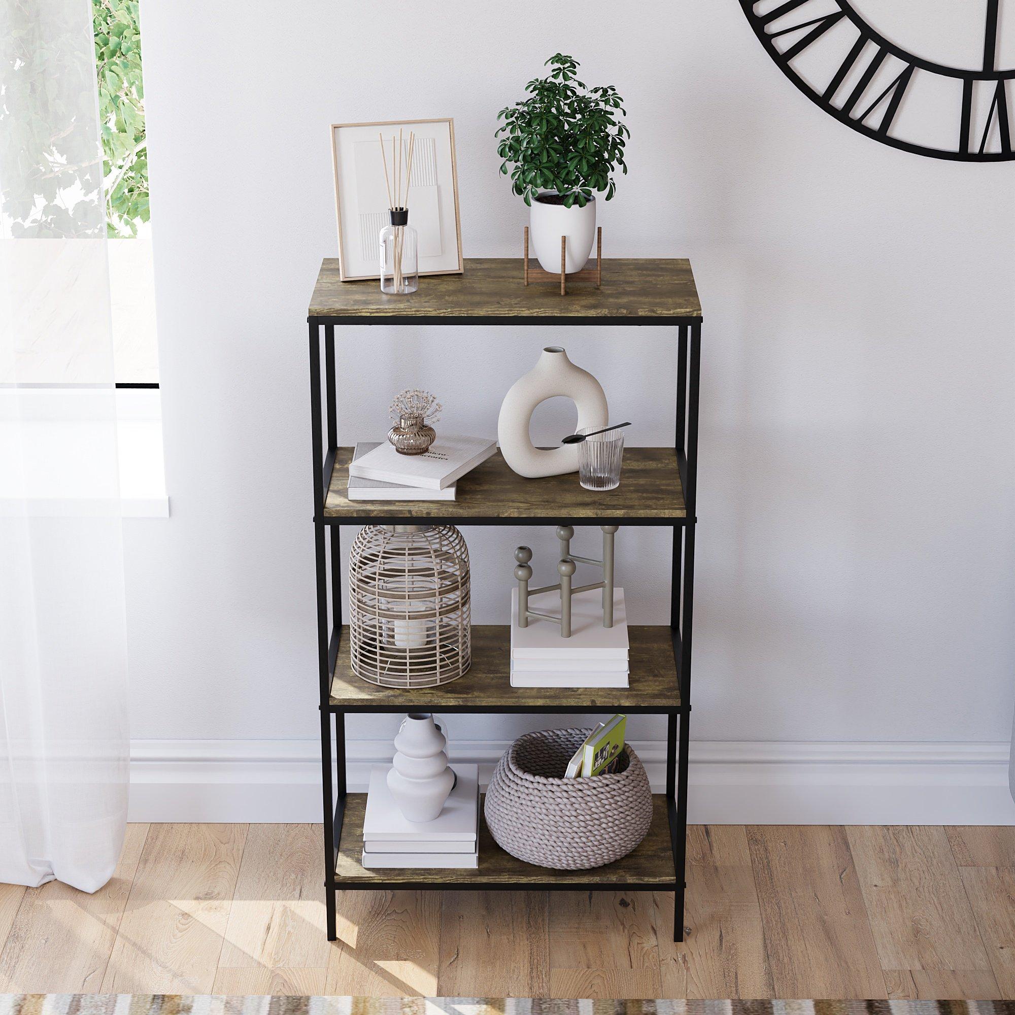 Dark Wood - Lassic - Vida Designs Brooklyn 4 Tier Bookcase - 3