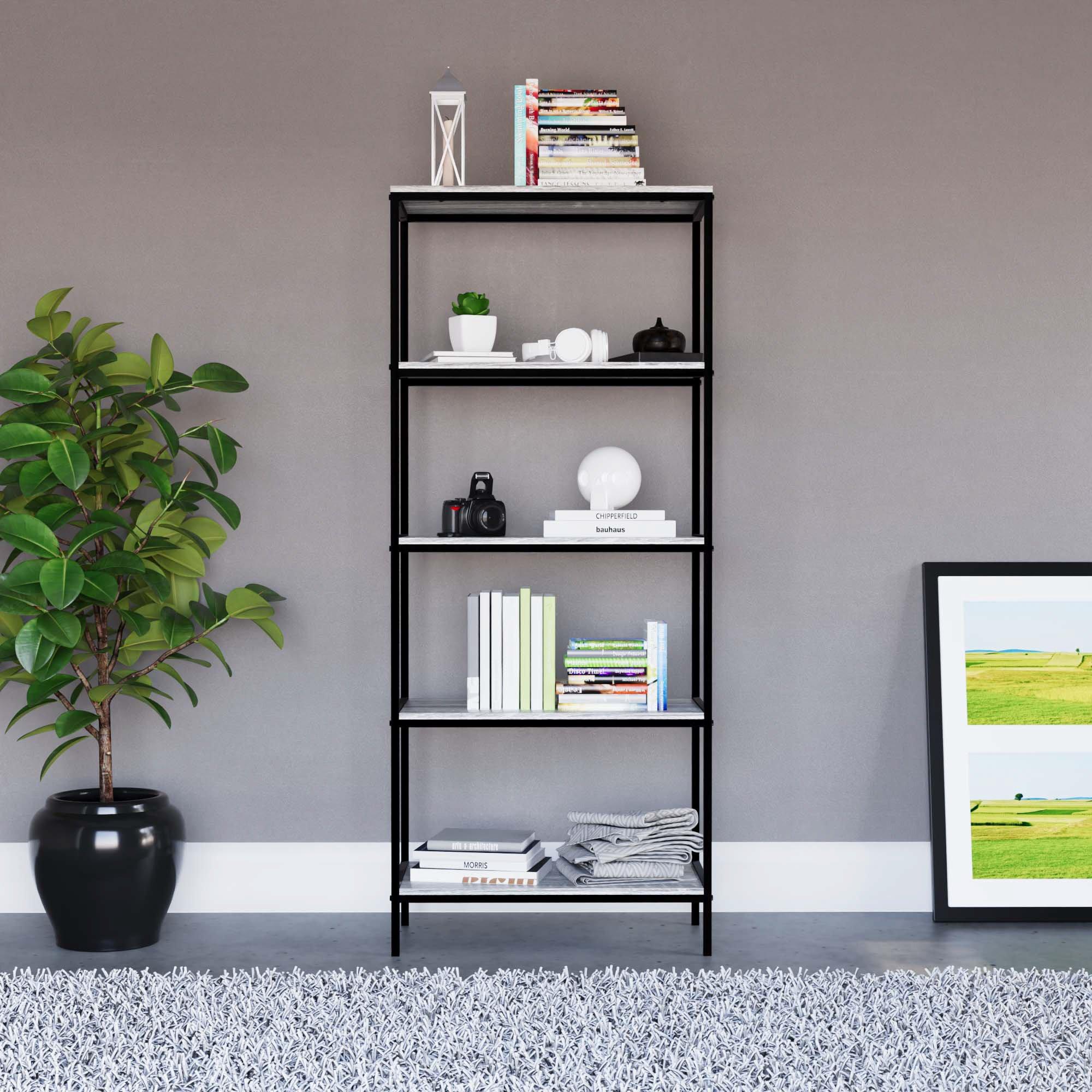 Grey - Lassic - Vida Designs Brooklyn 5 Tier Bookcase - 3