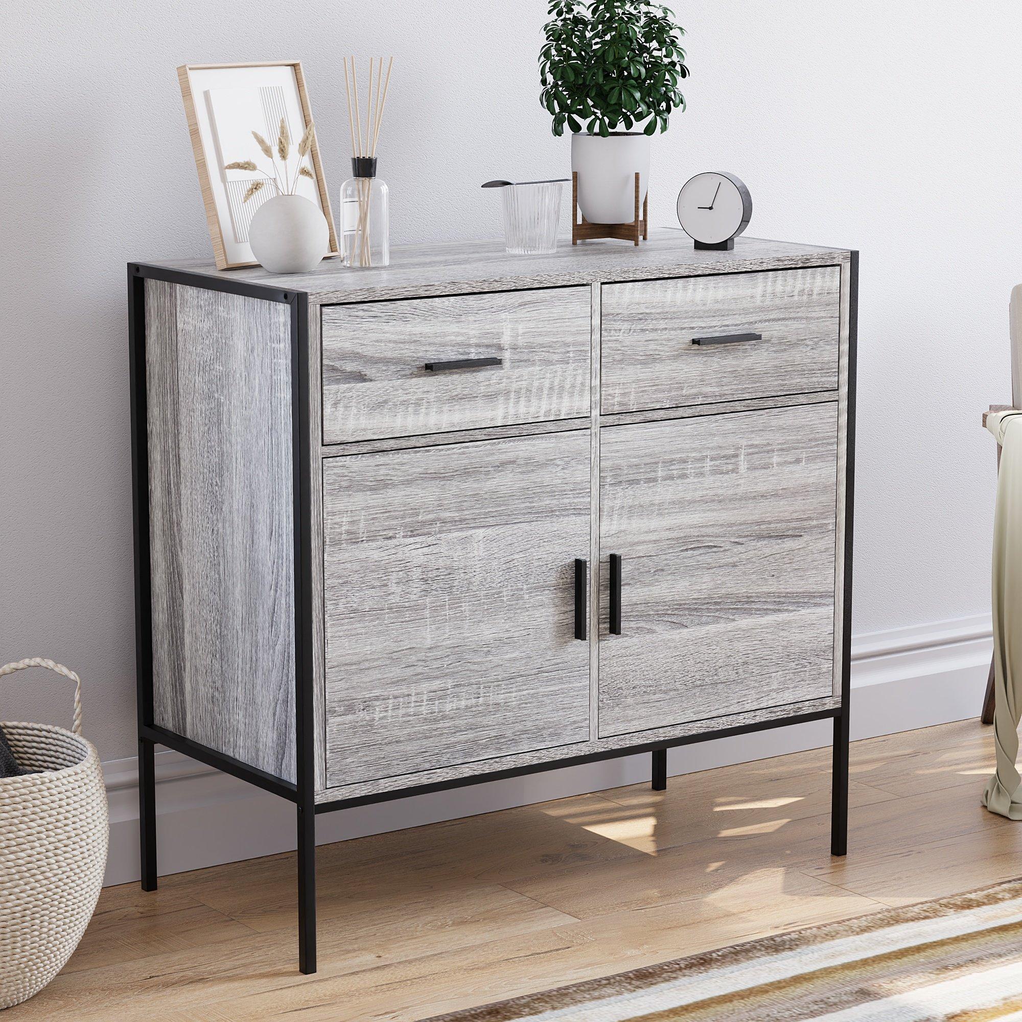 Lassic  Vida Designs Brooklyn 2 Door 2 Drawer Sideboard - Grey