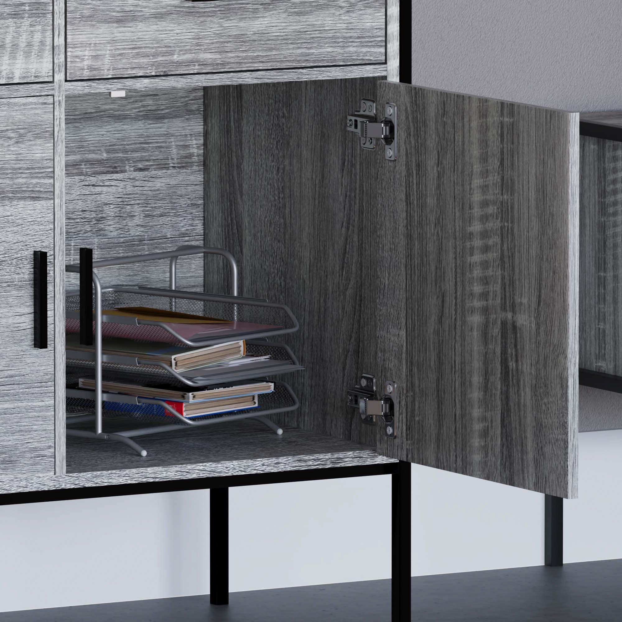 Grey - Lassic - Vida Designs Brooklyn 2 Door 2 Drawer Sideboard - 7