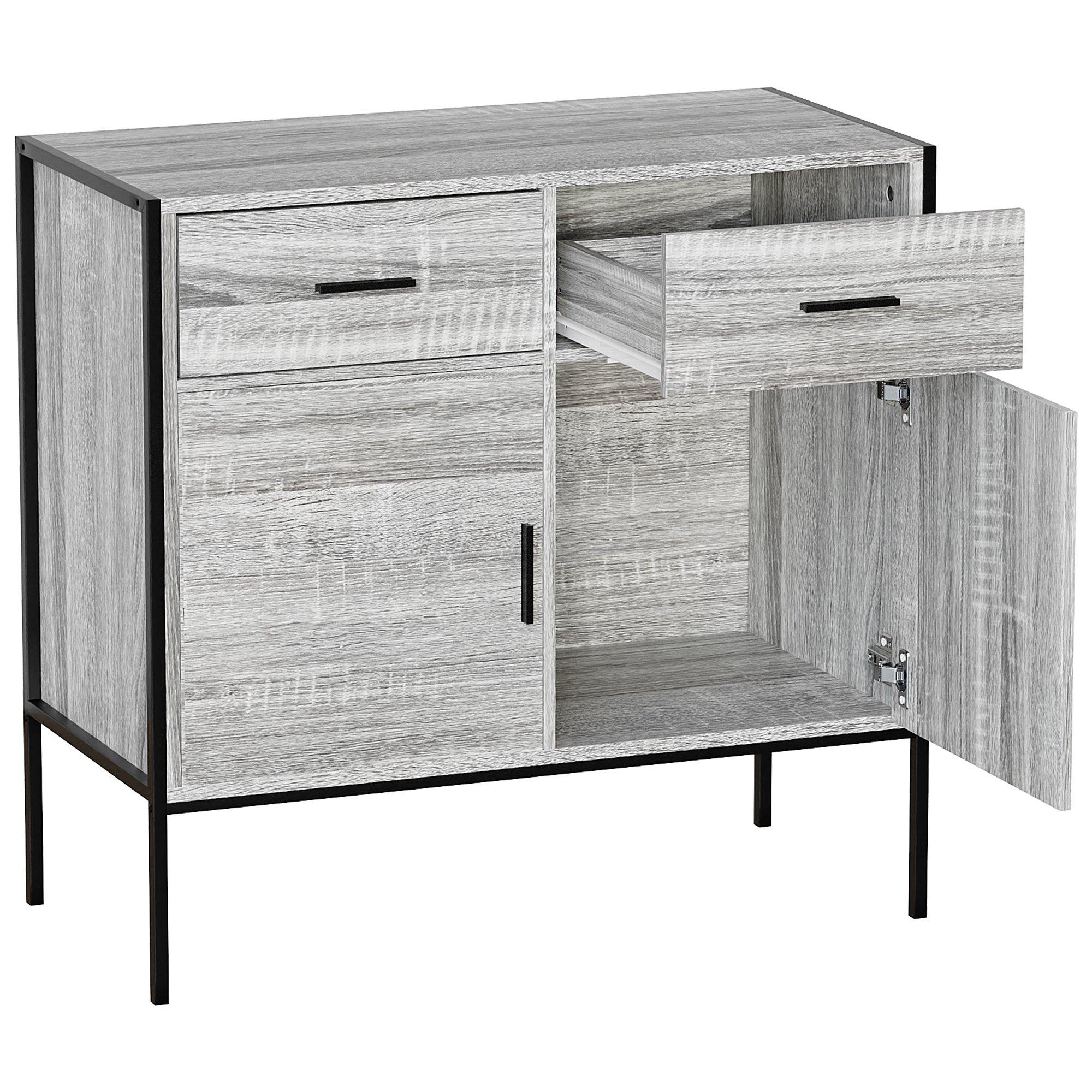 Grey - Lassic - Vida Designs Brooklyn 2 Door 2 Drawer Sideboard - 9
