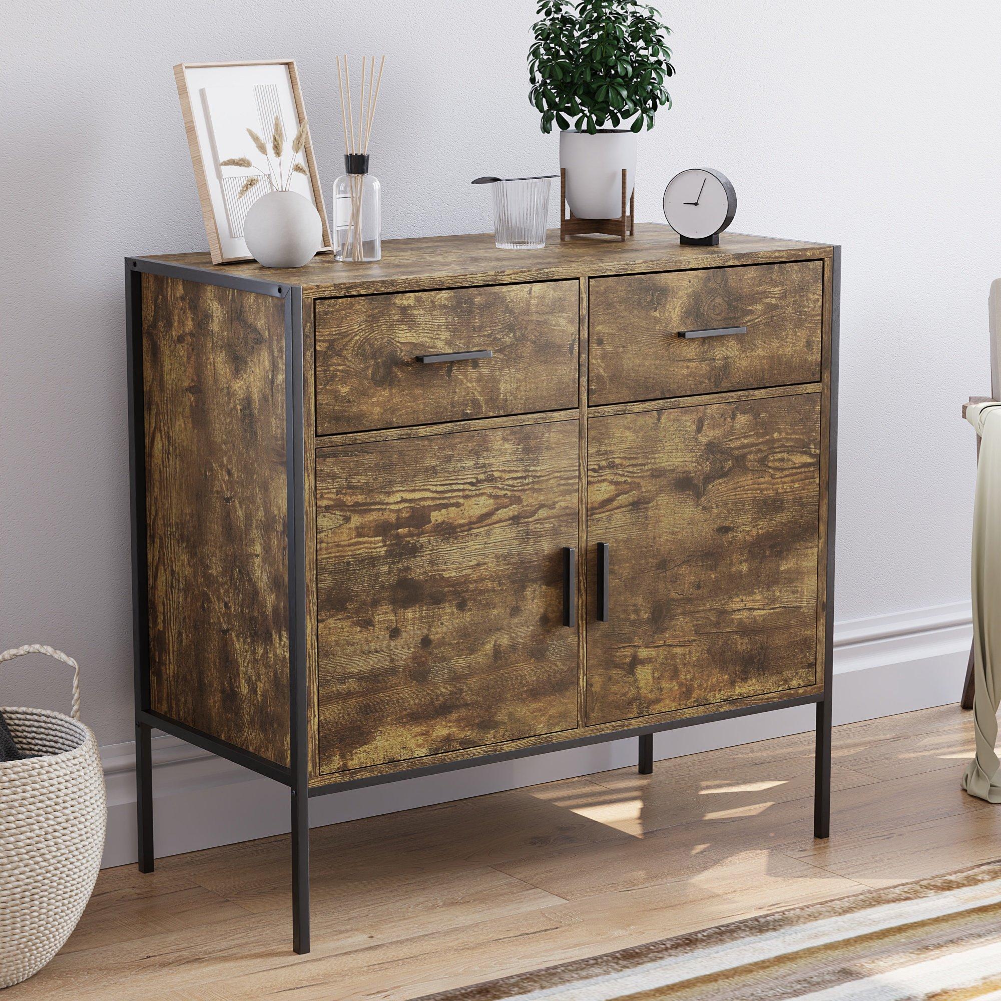 Lassic  Vida Designs Brooklyn 2 Door 2 Drawer Sideboard - Dark Wood