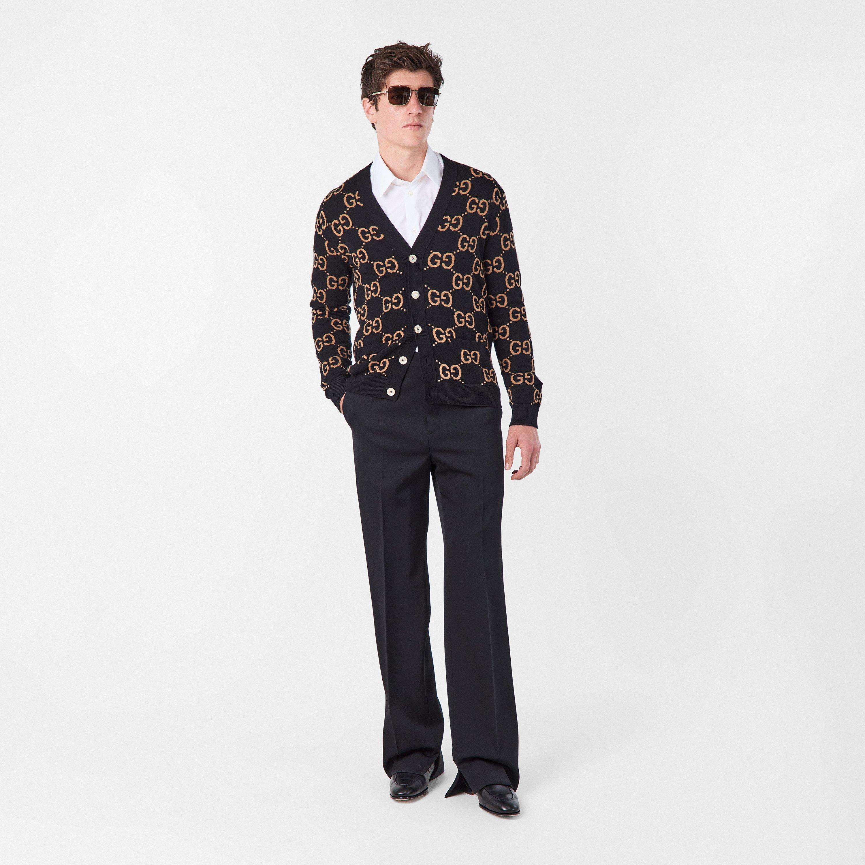 Gold/Brown - Gucci - Web Pattern Sunglasses - 6