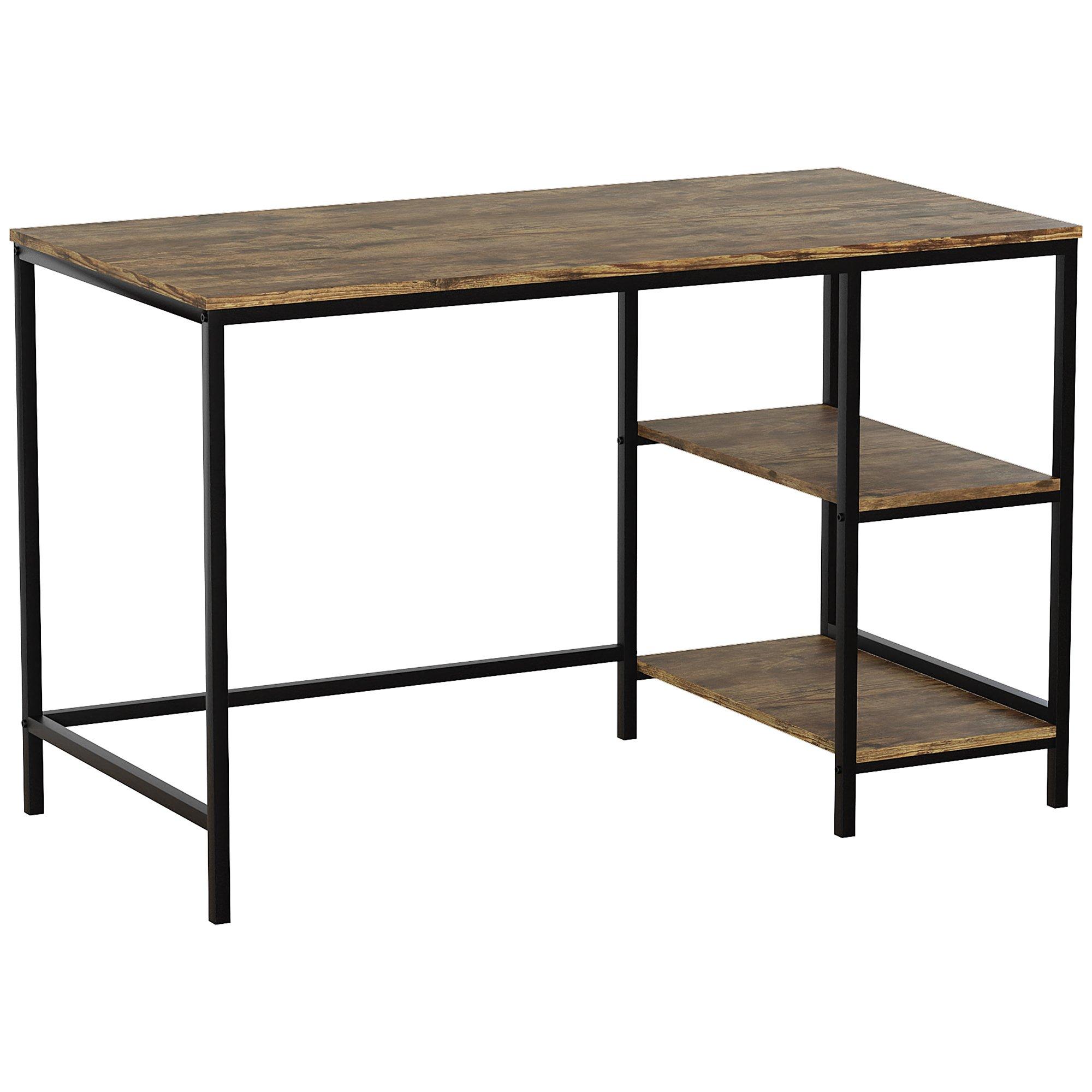 Dark Wood - Lassic - Vida Designs Brooklyn Desk with 2 Shelves - 9