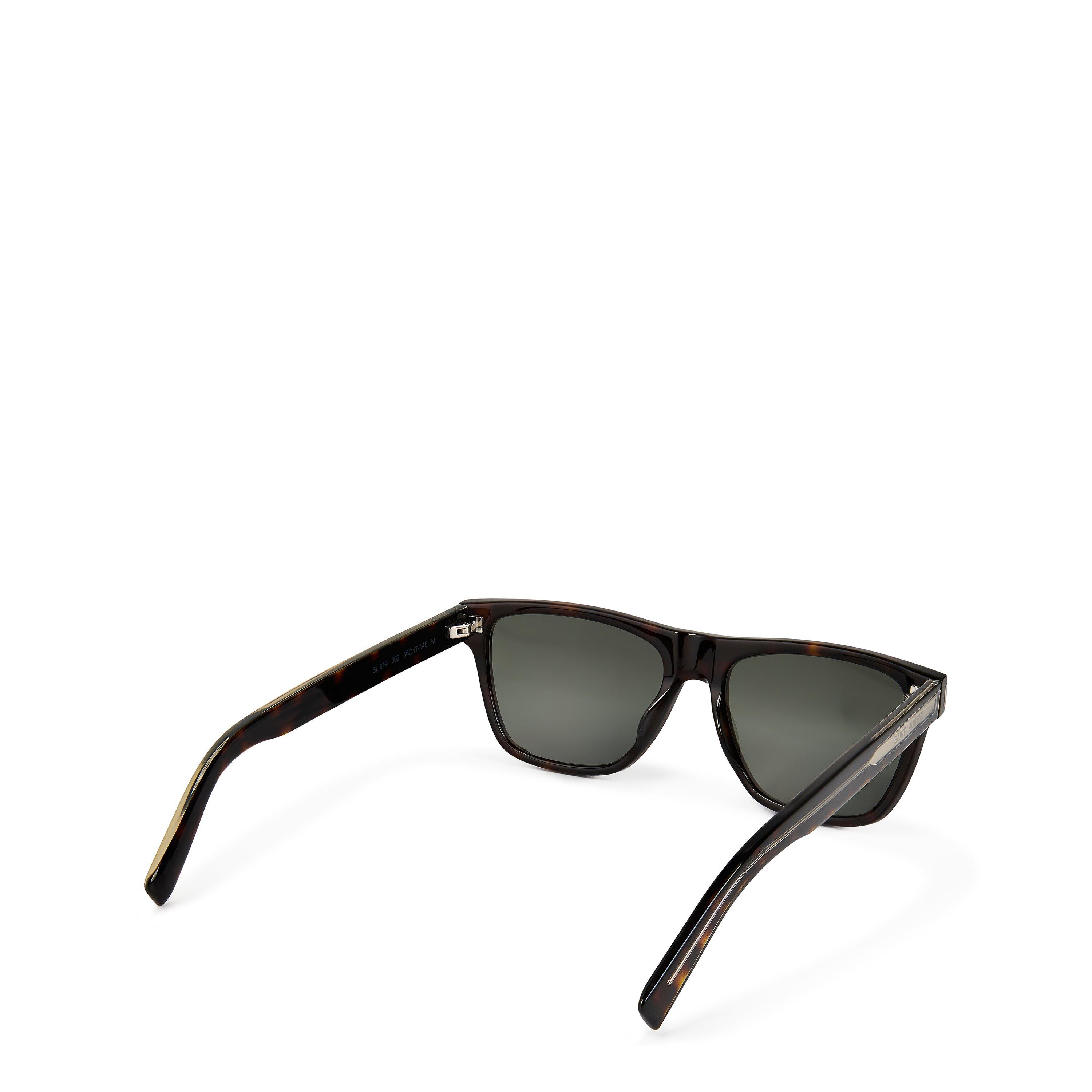 Brown/Grey - Saint Laurent - Metal Trimmed Sunglasses - 4