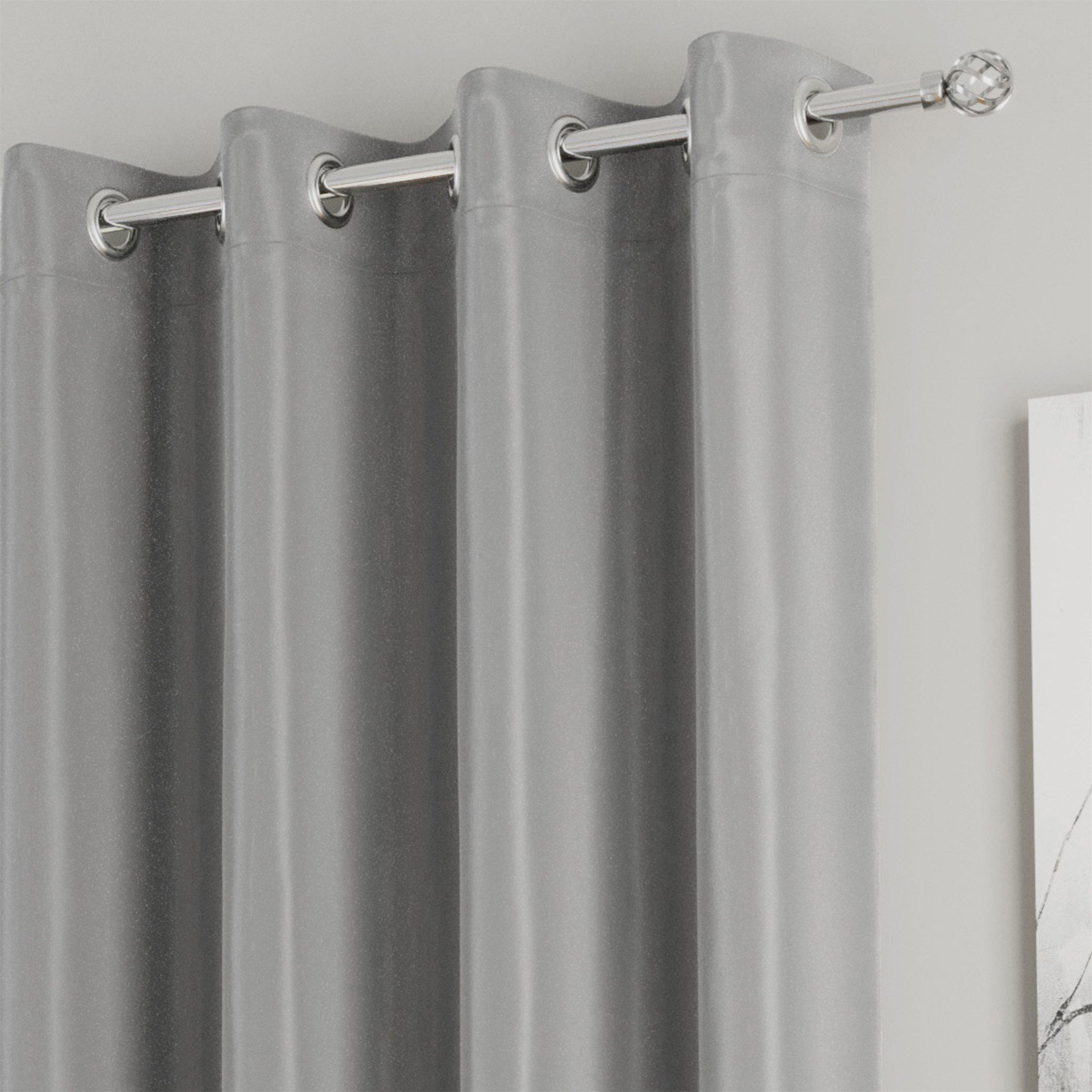 Grey - Enhanced Living - Plain Supersoft Thermal Blockout Door Curtain - 2