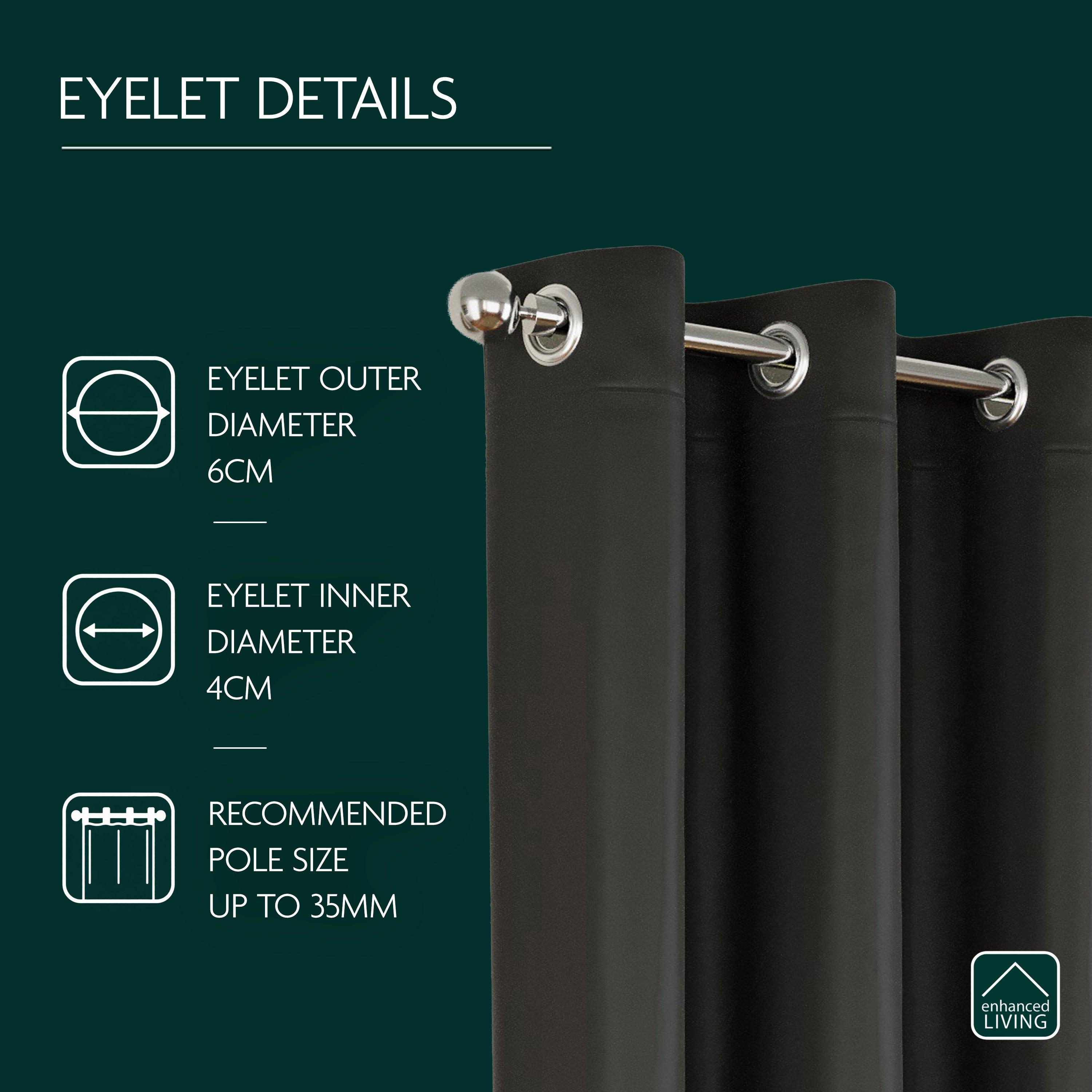 Black - Enhanced Living - Plain Supersoft Thermal Blockout Door Curtain - 4