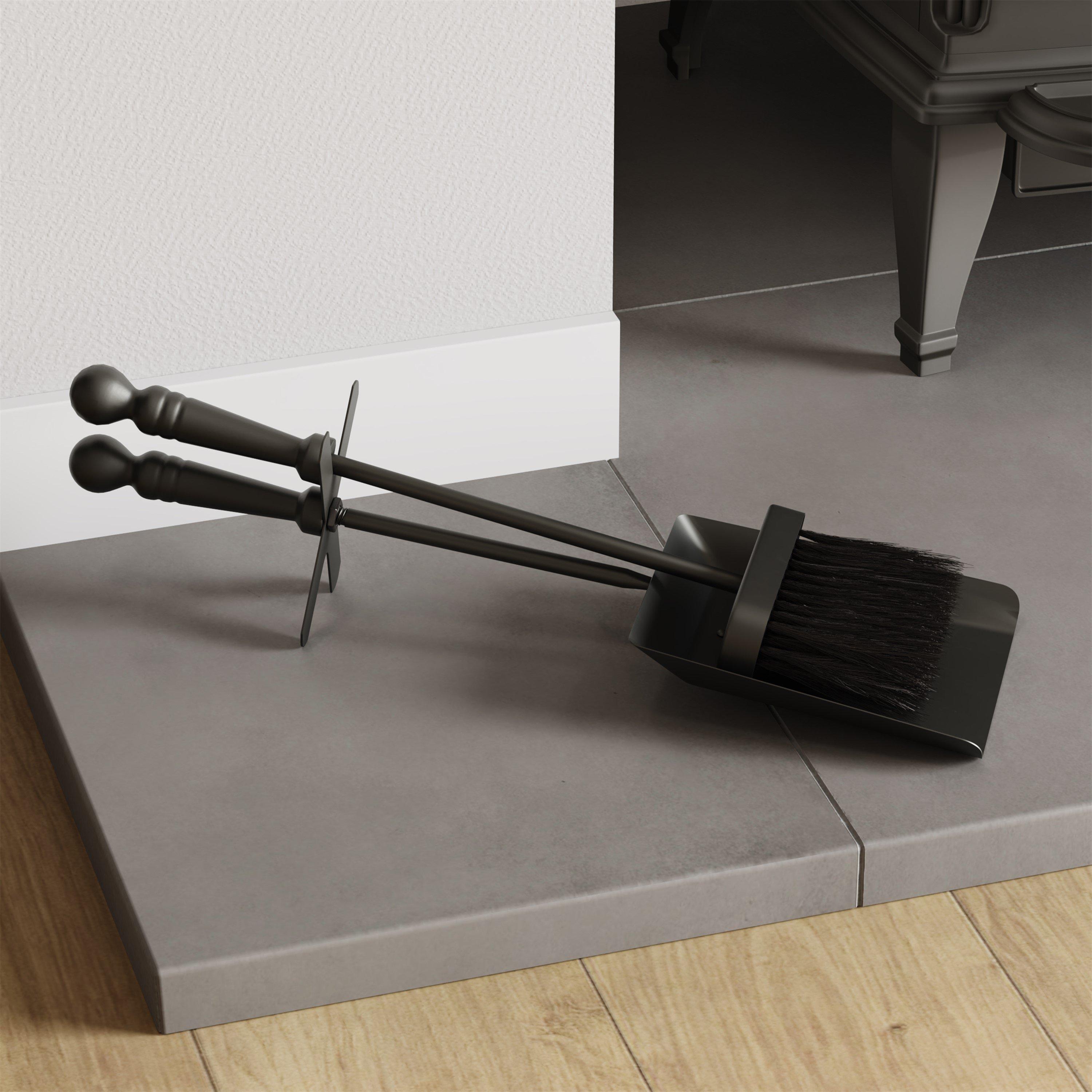 Lassic  Fire Vida Hearth Shovel And Brush Set - Black - 2 Piece
