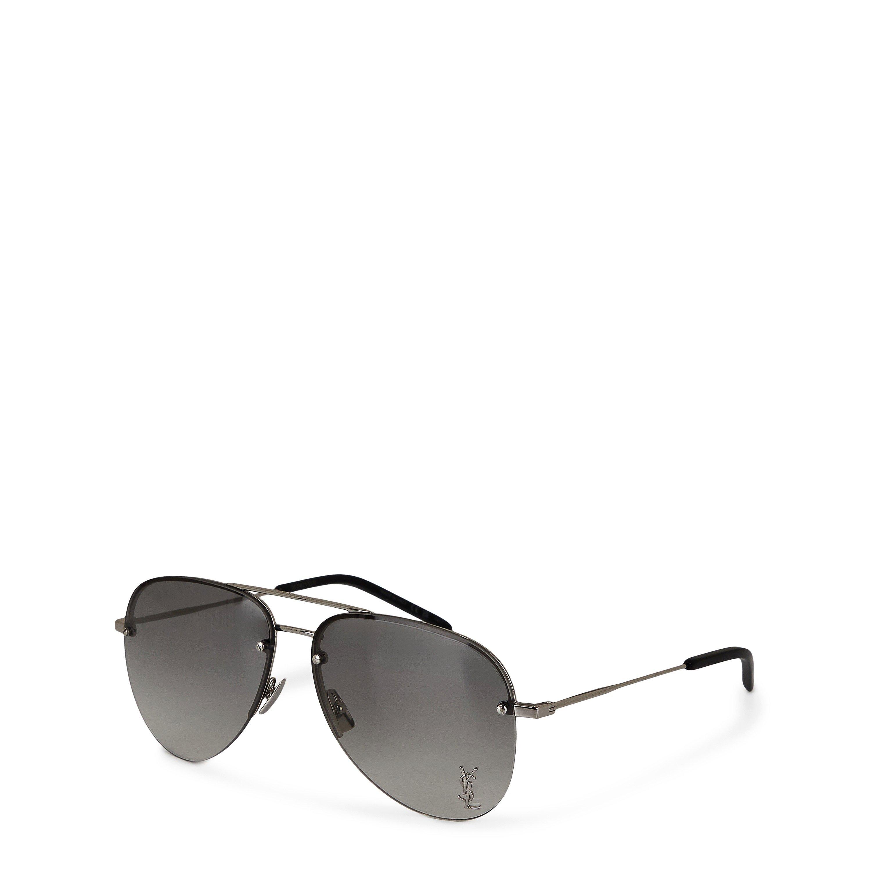 Saint Laurent Men's Ysl Classic Aviator Sunglasses - Silver/Grey