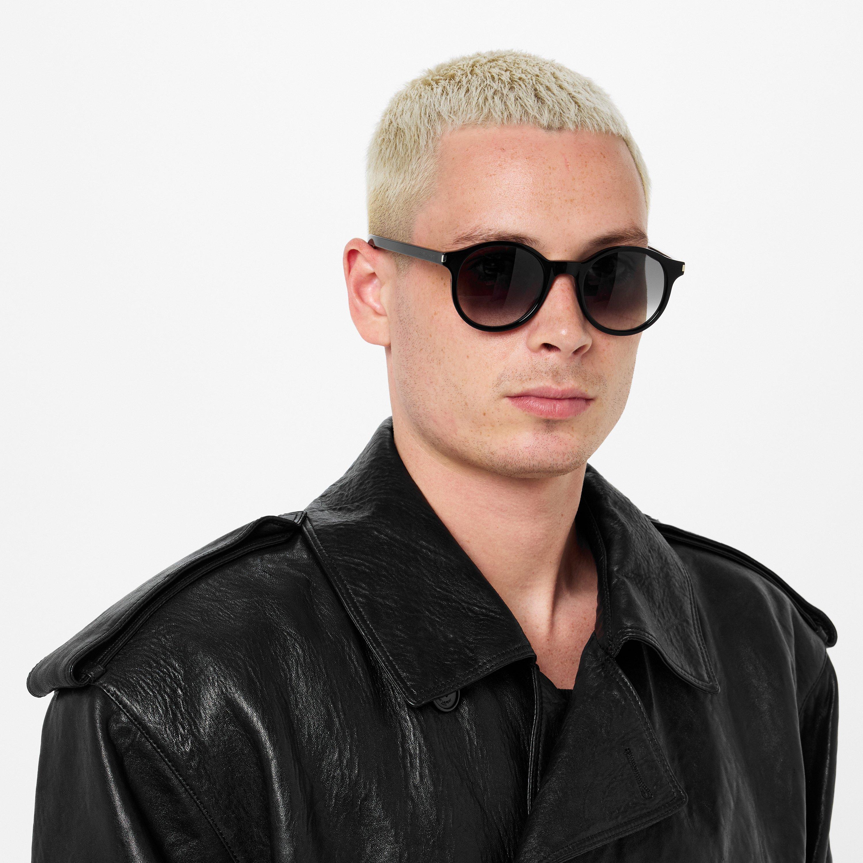 Black/Grey - Saint Laurent - Round Frame Sunglasses - 2