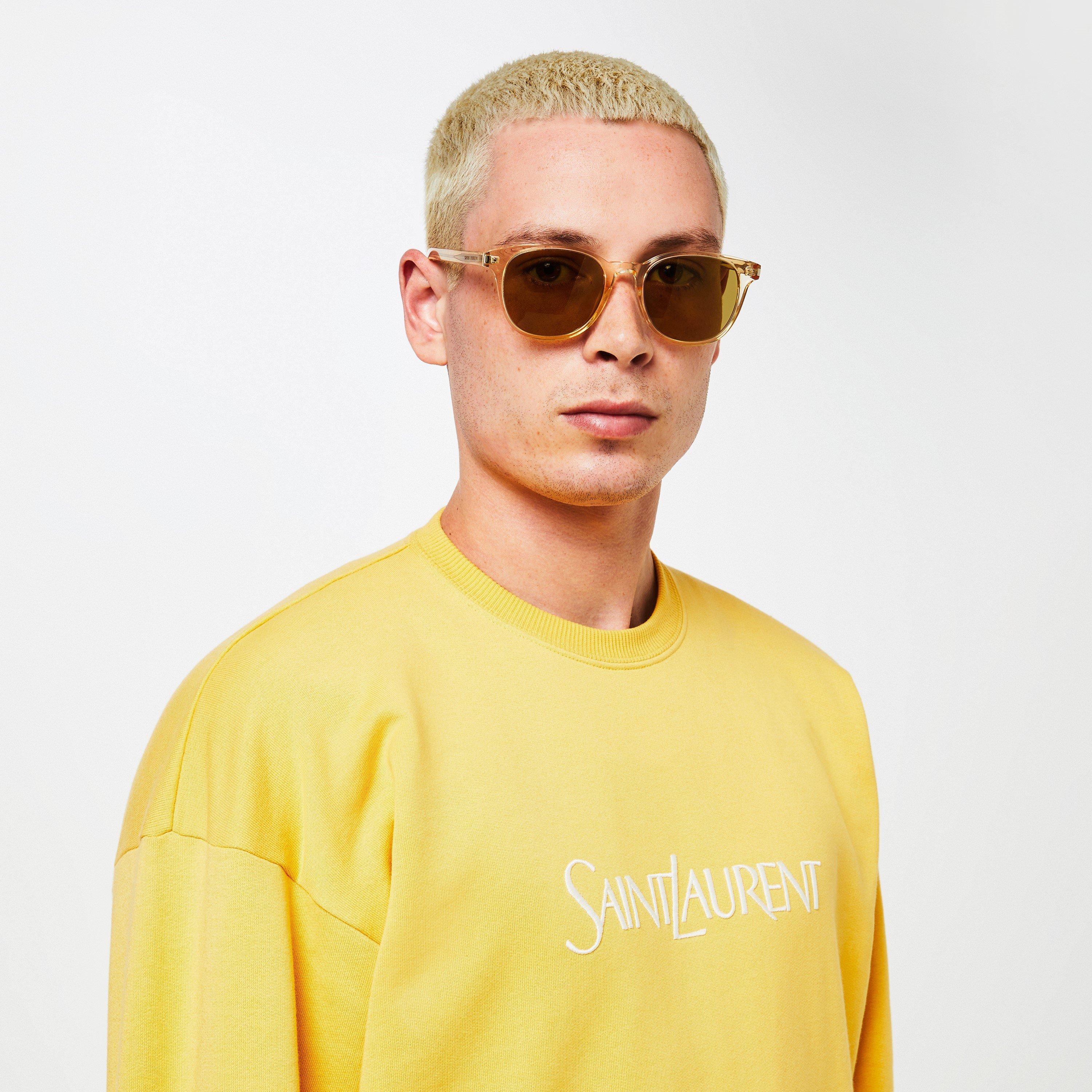 Yellow/Green - Saint Laurent - Men's YSL Zoe Round Sunglasses - 2