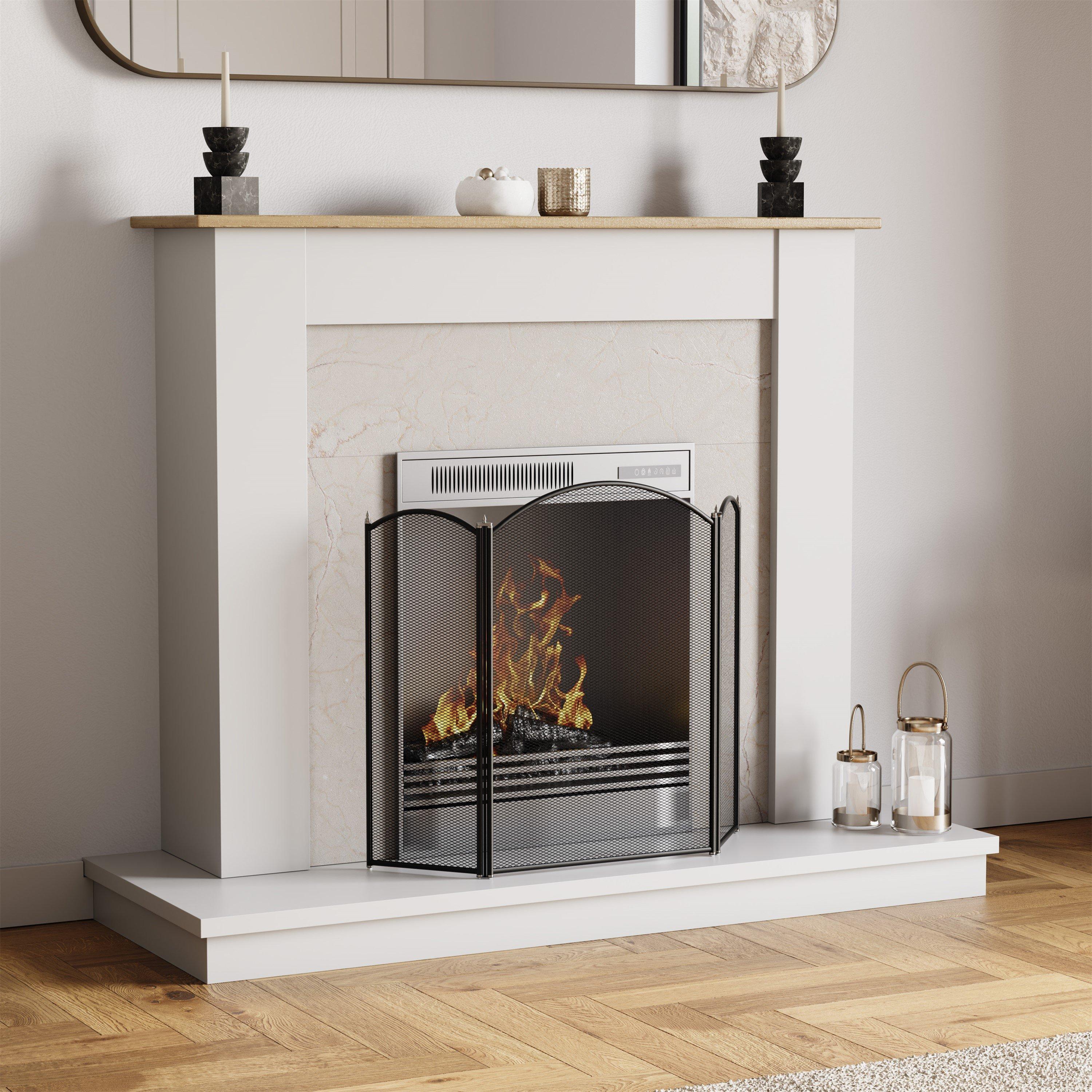 Lassic  Fire Vida Selby 3 Panel Fire Guard - Black - 3 Panel