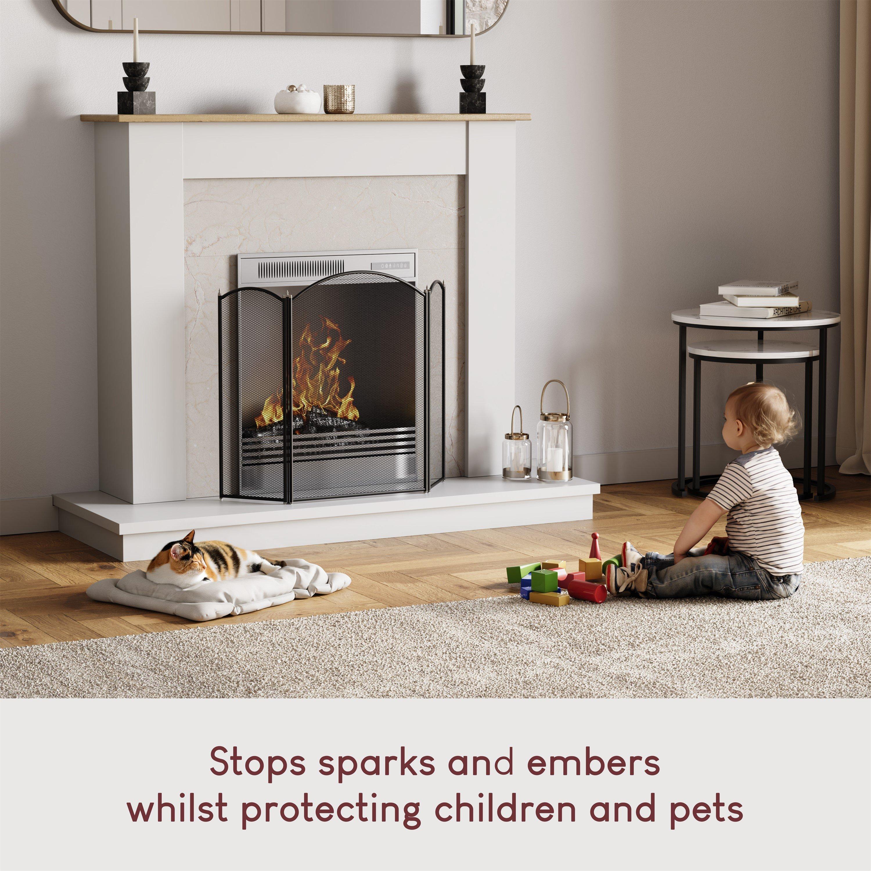 Black - Lassic - Fire Vida Selby 3 Panel Fire Guard - 5