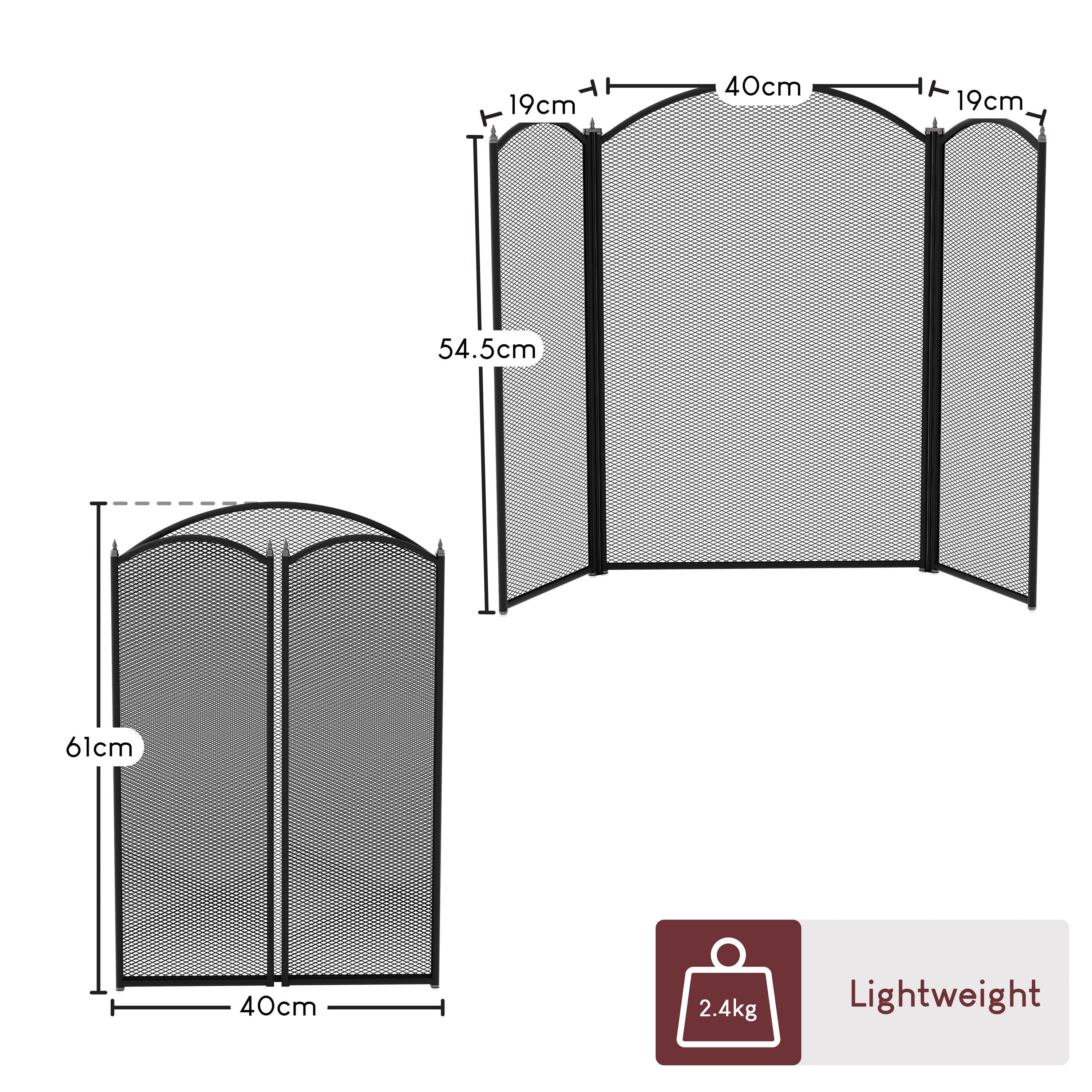 Black - Lassic - Fire Vida Selby 3 Panel Fire Guard - 7