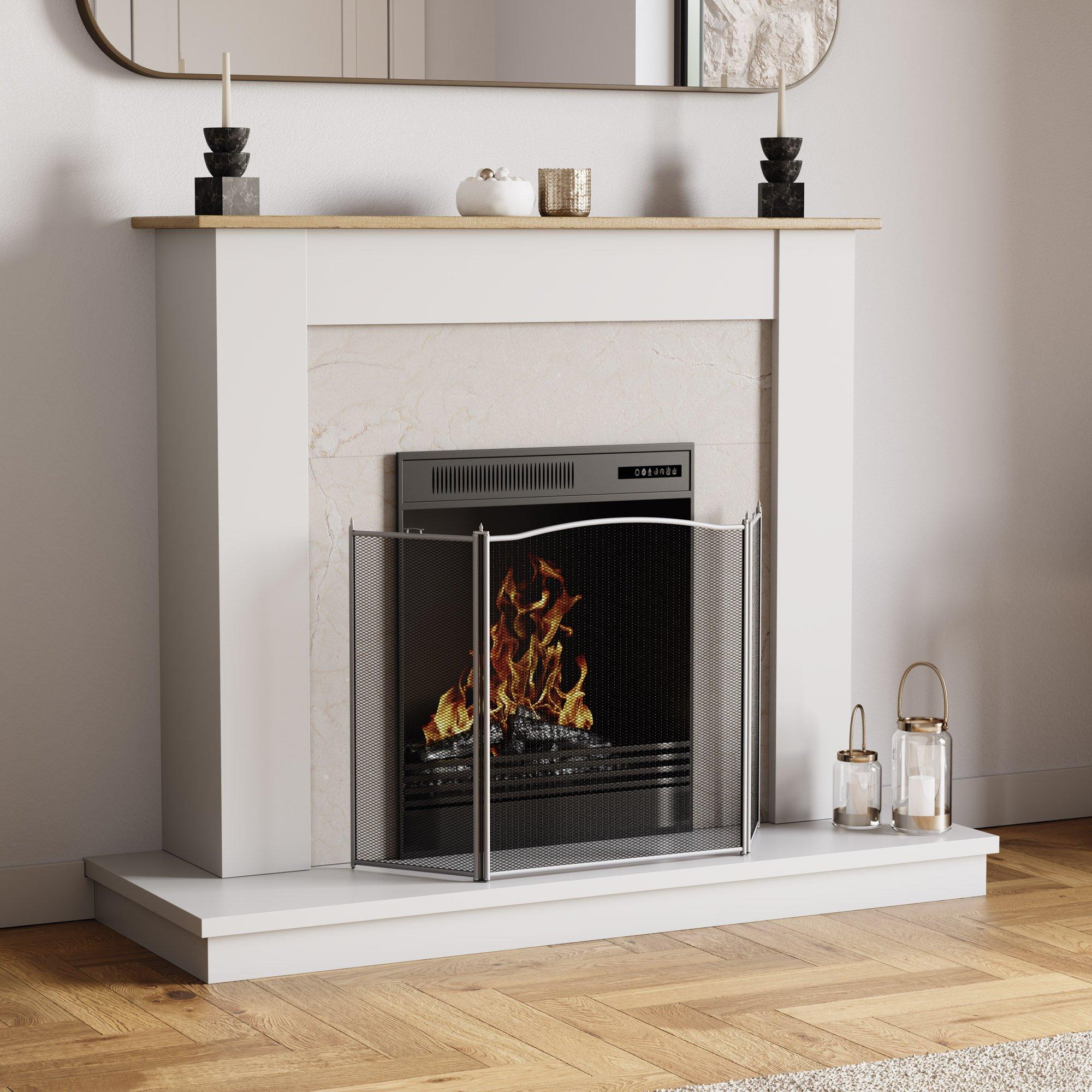 Lassic  Fire Vida Denton 3 Panel Fire Guard - Pewter - 3 Panel
