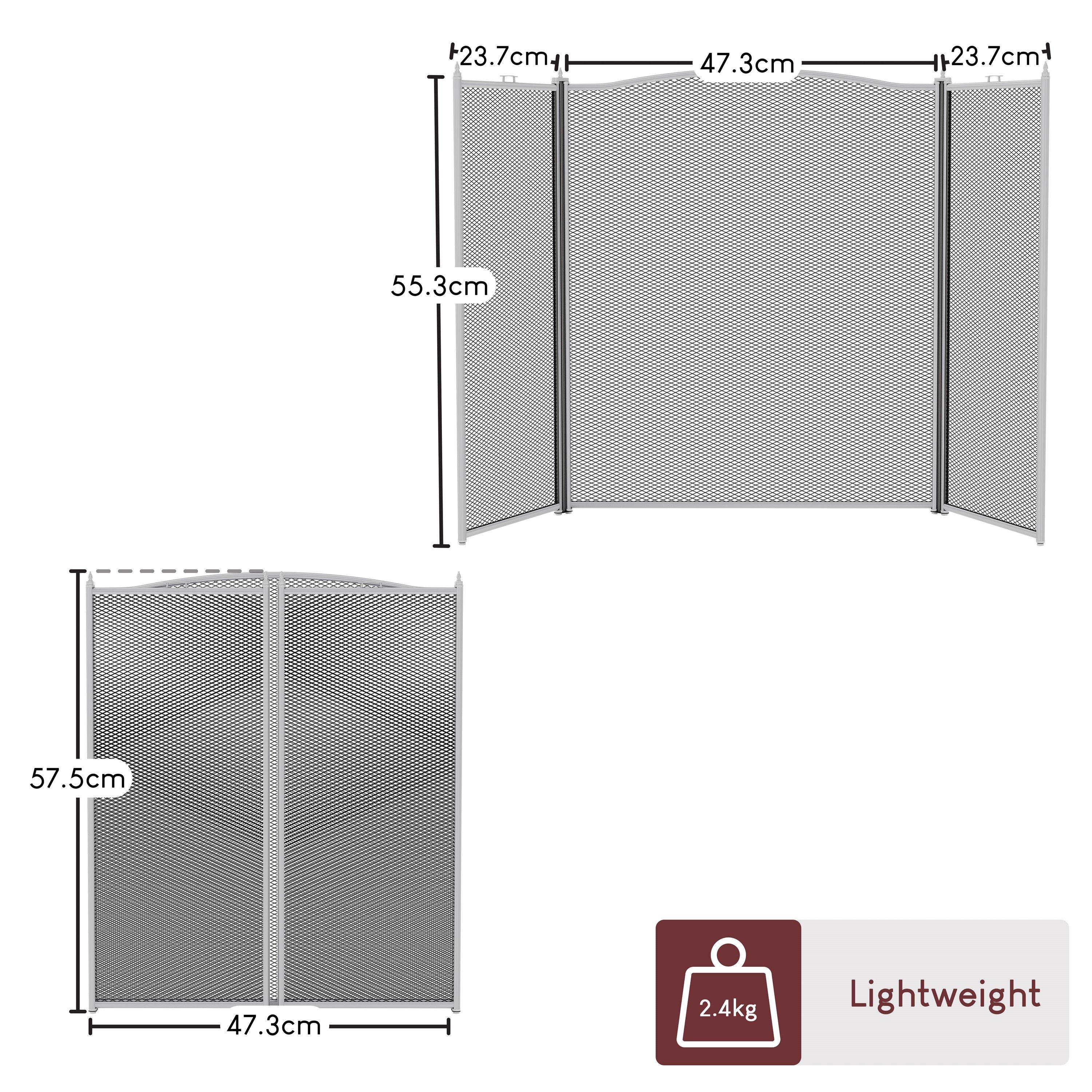 Pewter - Lassic - Fire Vida Denton 3 Panel Fire Guard - 2