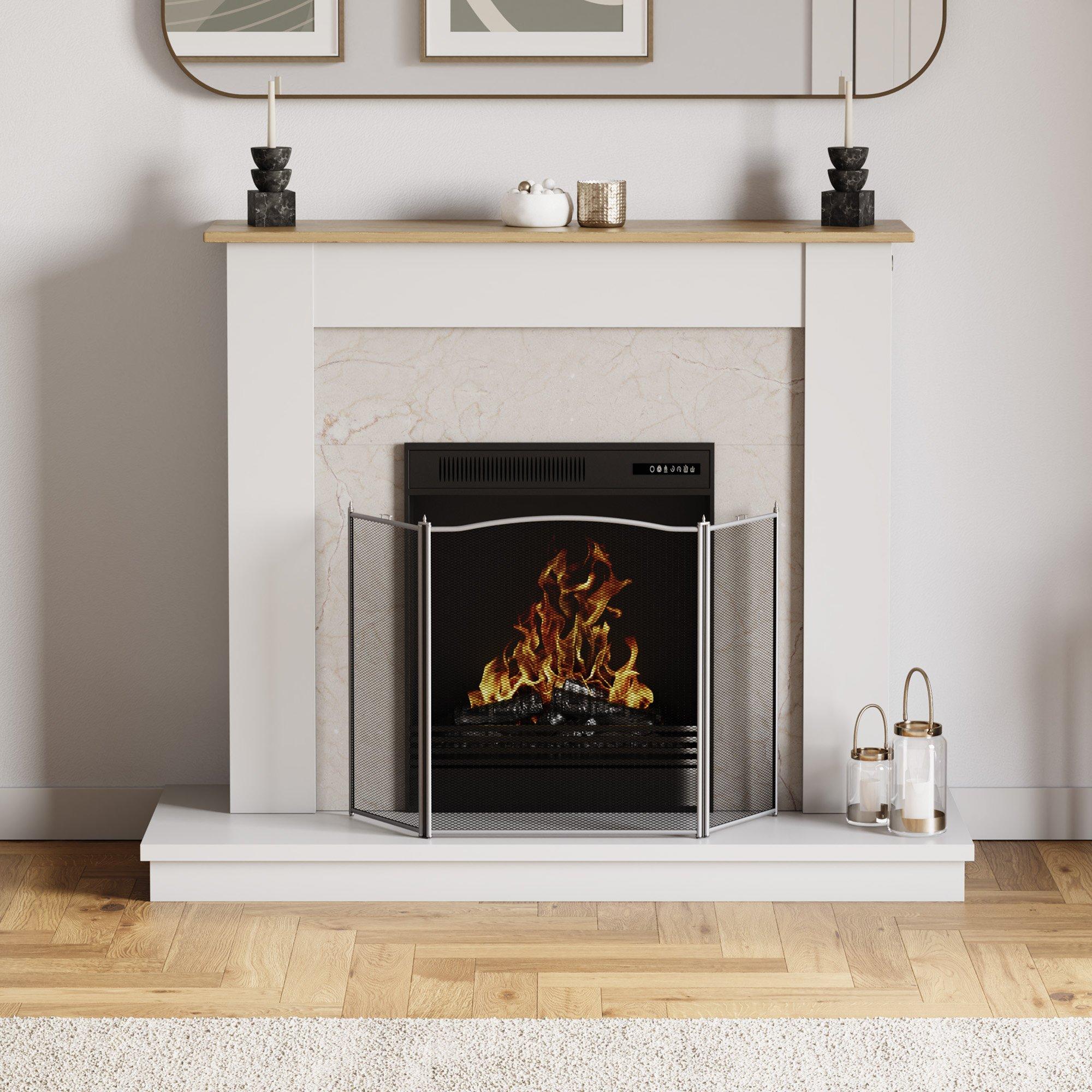 Pewter - Lassic - Fire Vida Denton 3 Panel Fire Guard - 3