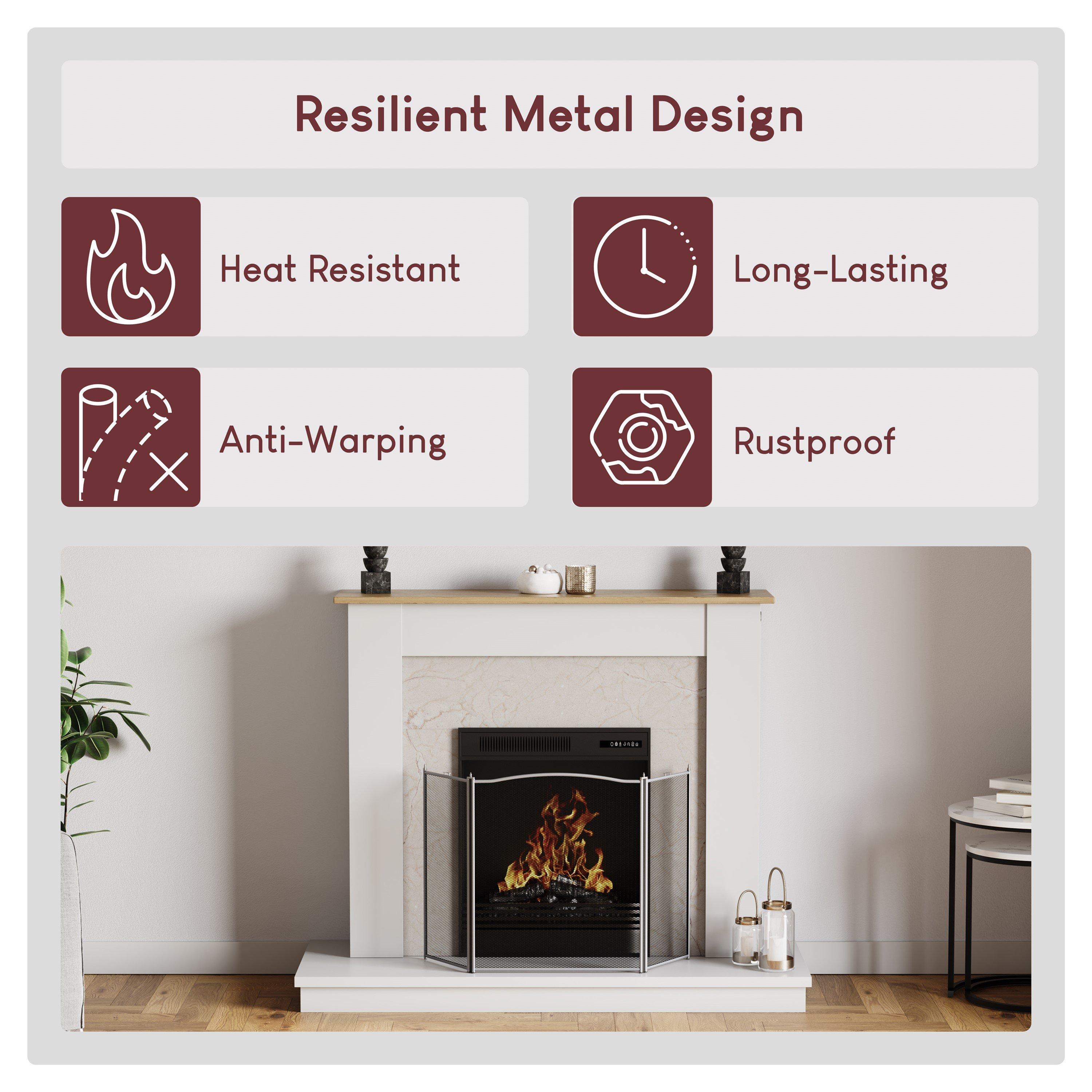 Pewter - Lassic - Fire Vida Denton 3 Panel Fire Guard - 4