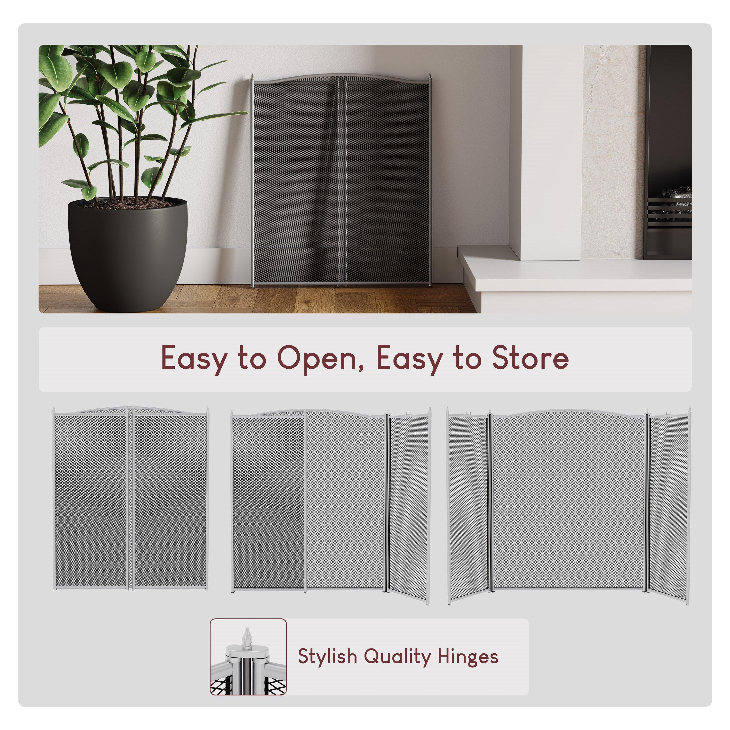 Pewter - Lassic - Fire Vida Denton 3 Panel Fire Guard - 7