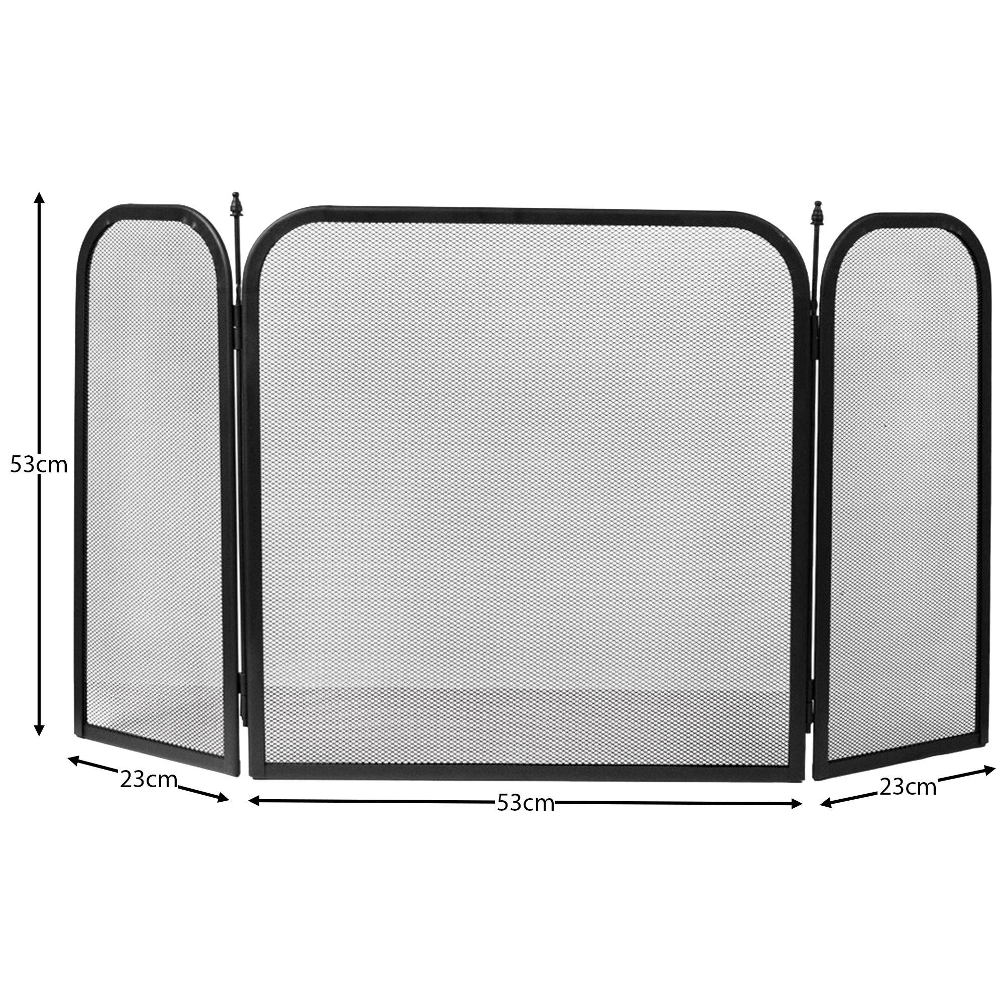 Black - Lassic - Fire Vida Roxby 3 Panel Fire Guard - 2