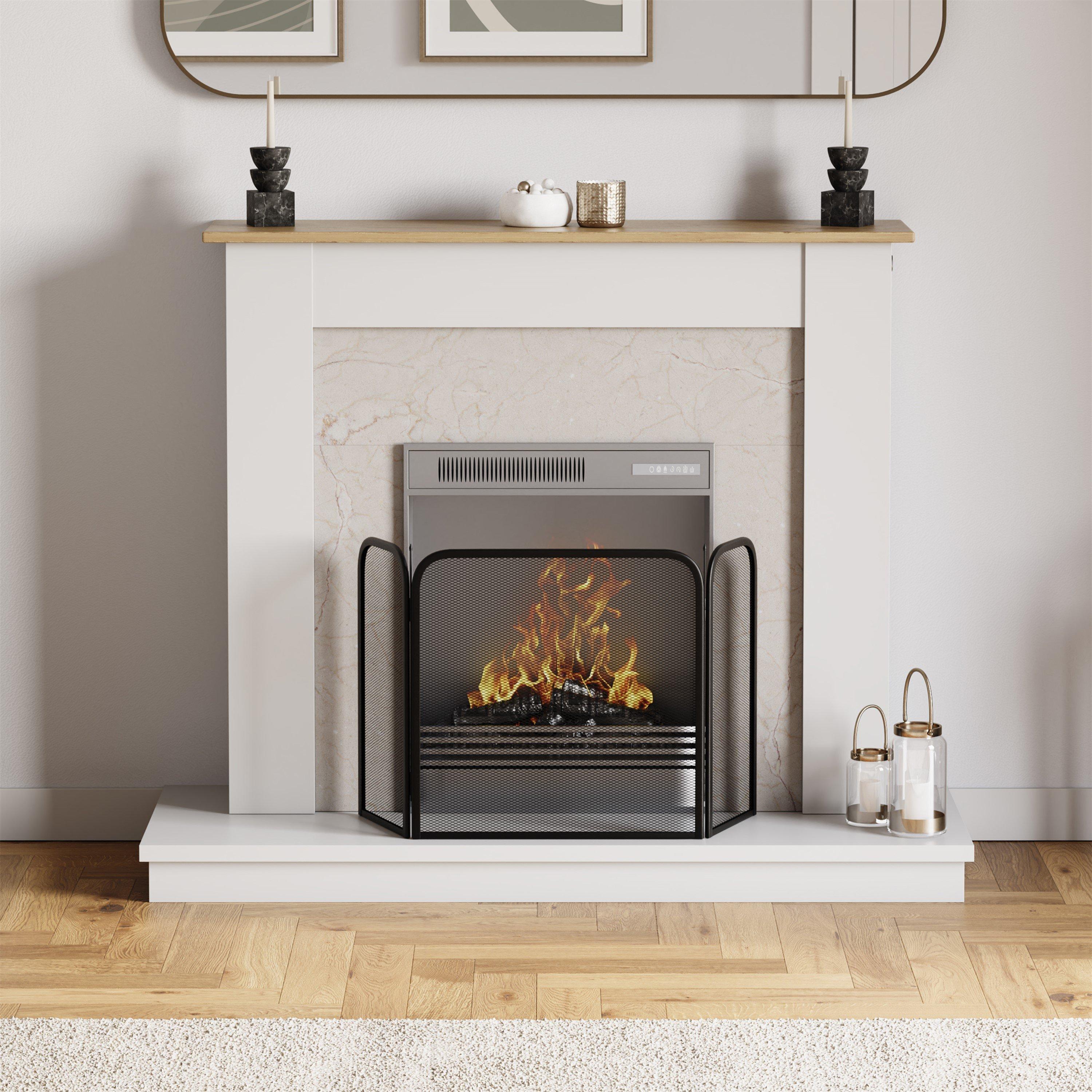 Black - Lassic - Fire Vida Roxby 3 Panel Fire Guard - 3
