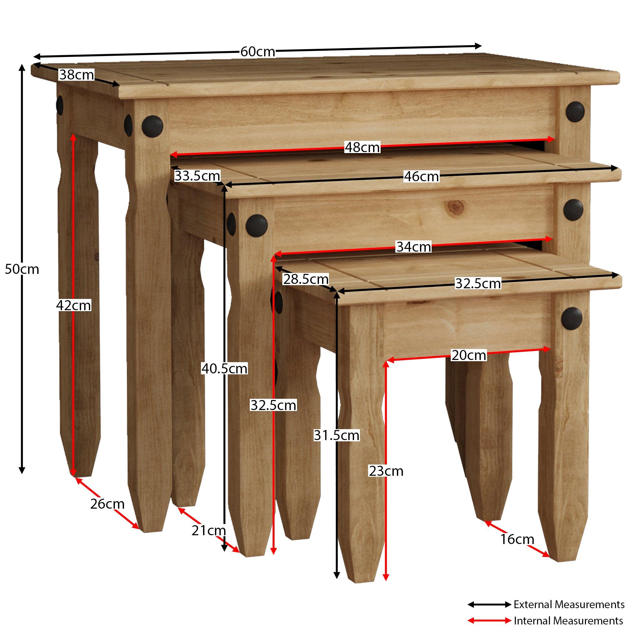Pine - Lassic - Vida Designs Corona Nest Of Tables - 2