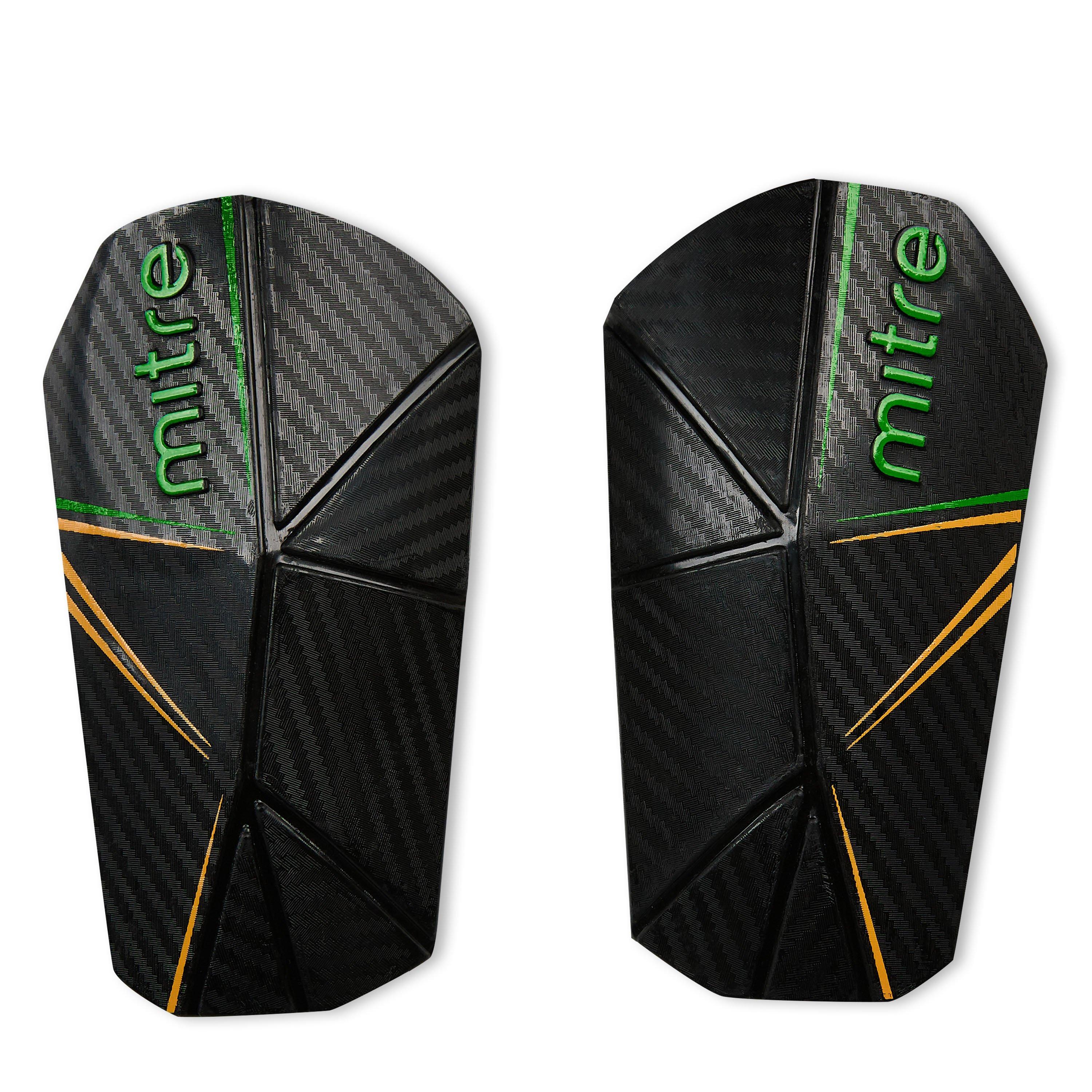 Blk/Grn/Ylw - Mitre - Adults Delta Slip Pro Shin Pad - 1